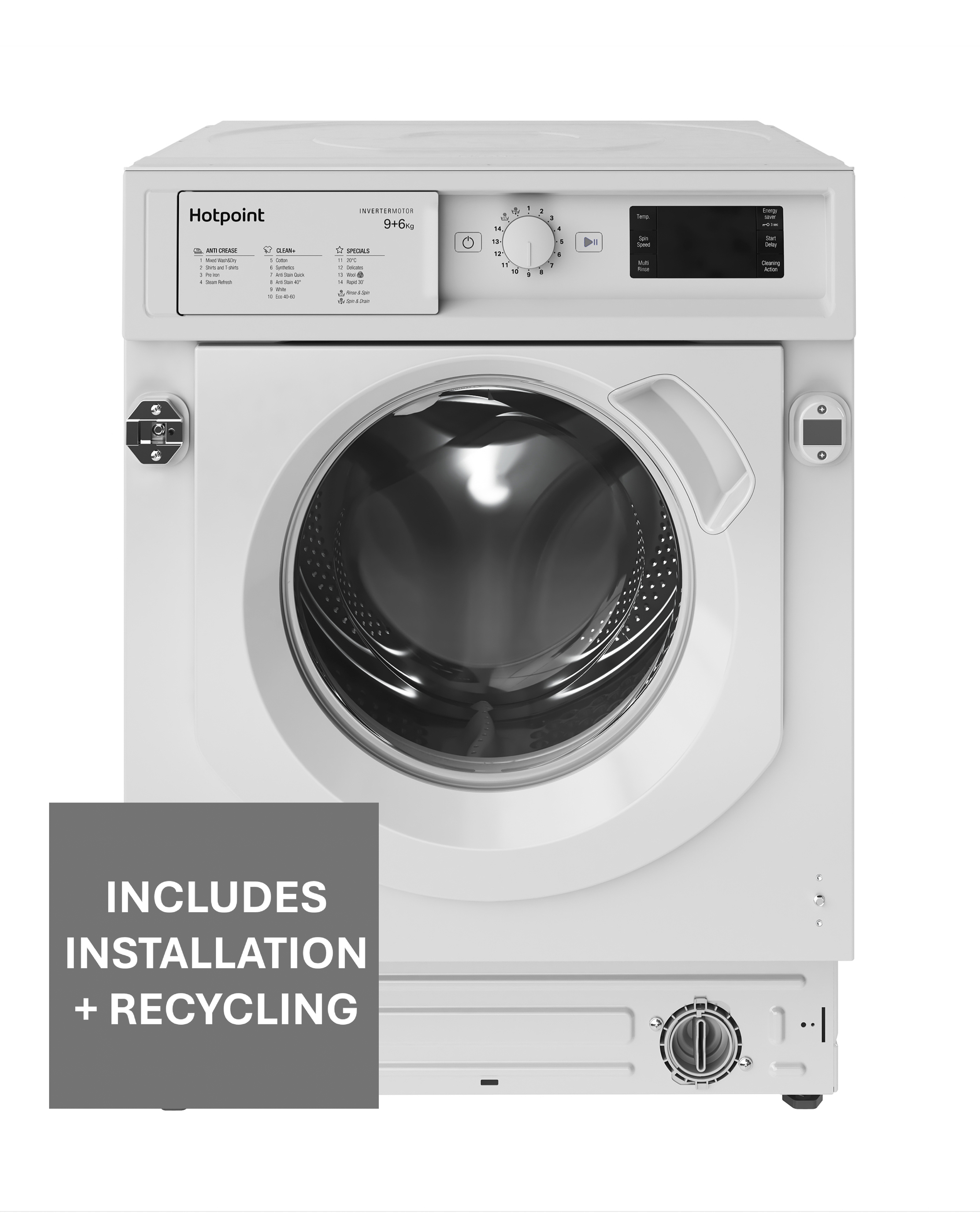Hotpoint BIWDHG961485UK Integrated 9kg/6kg Washer Dryer + Installation