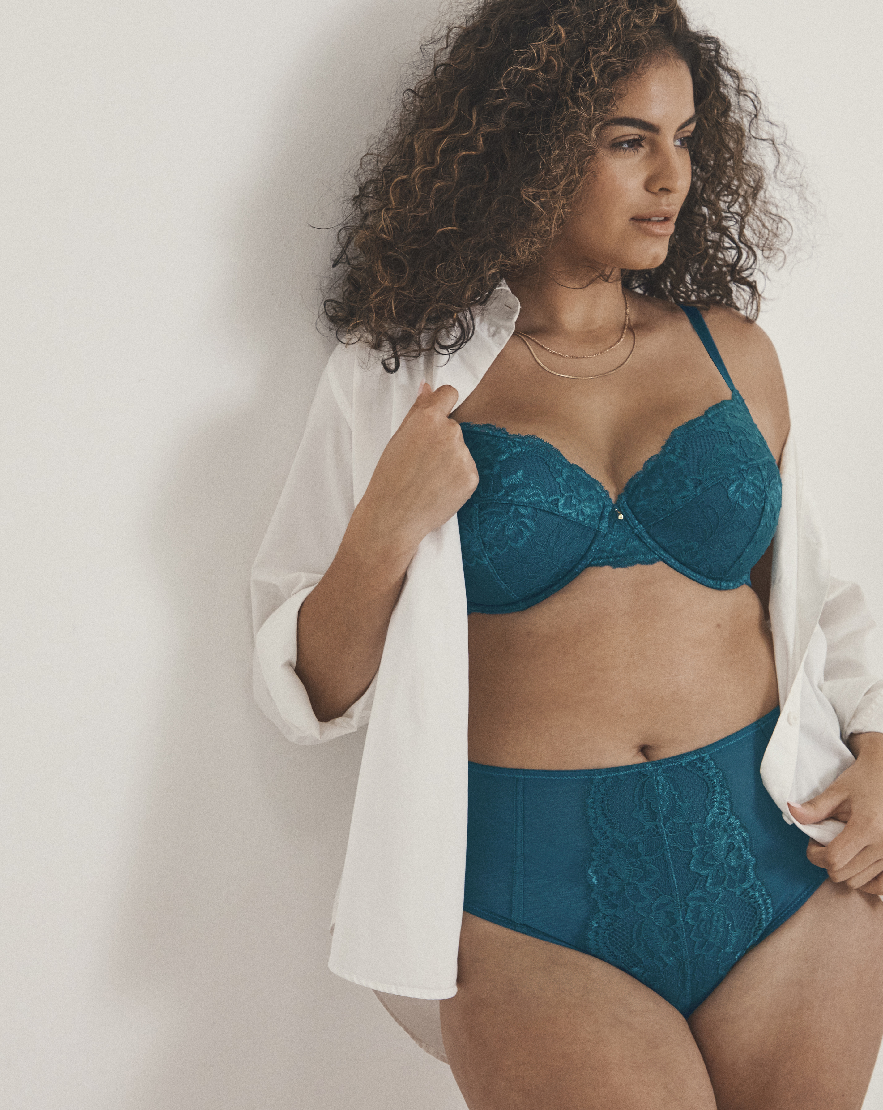Pretty Secrets Lace Full Brief Knickers Teal