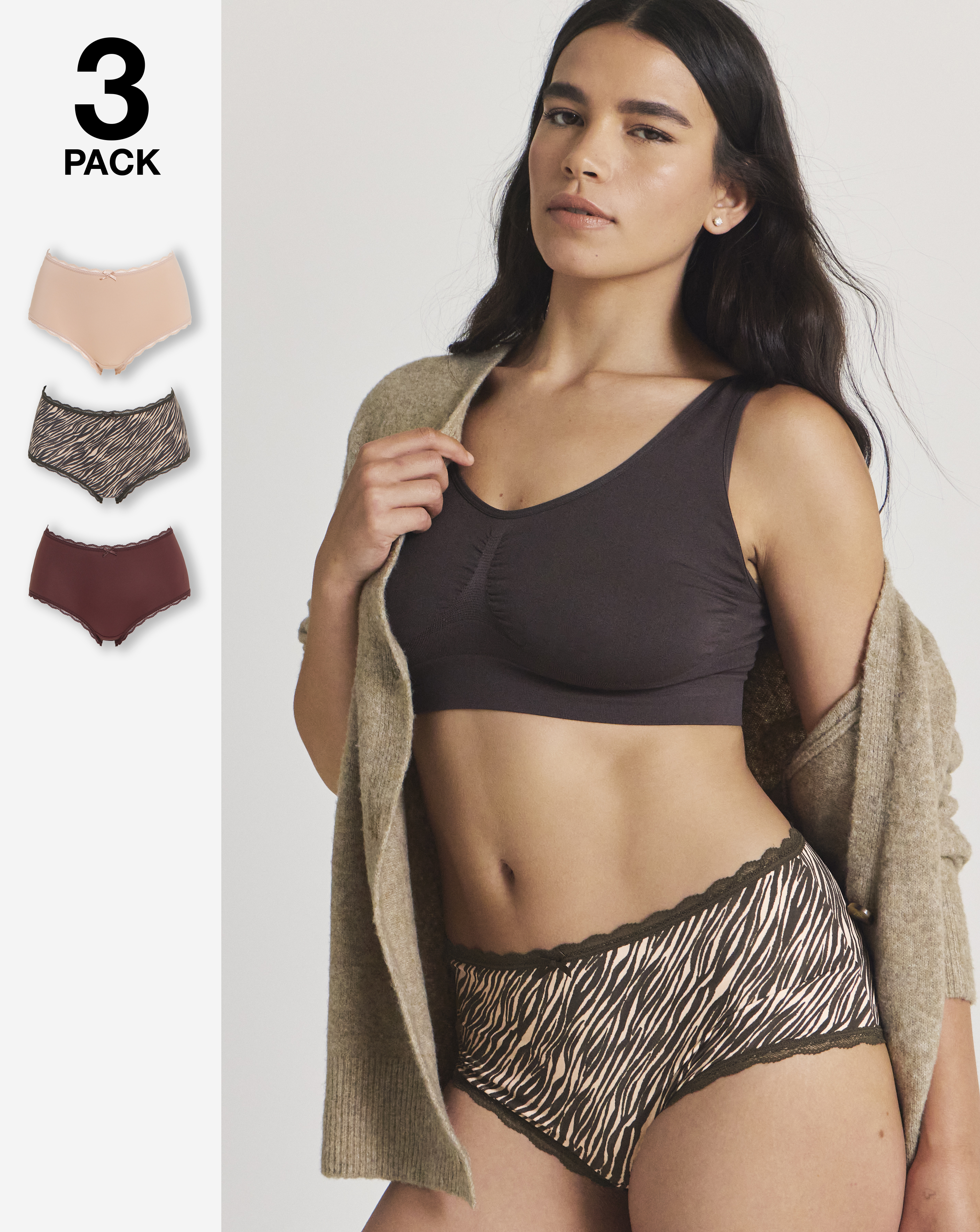 New In - Pretty Secrets 3 Pack Short Briefs