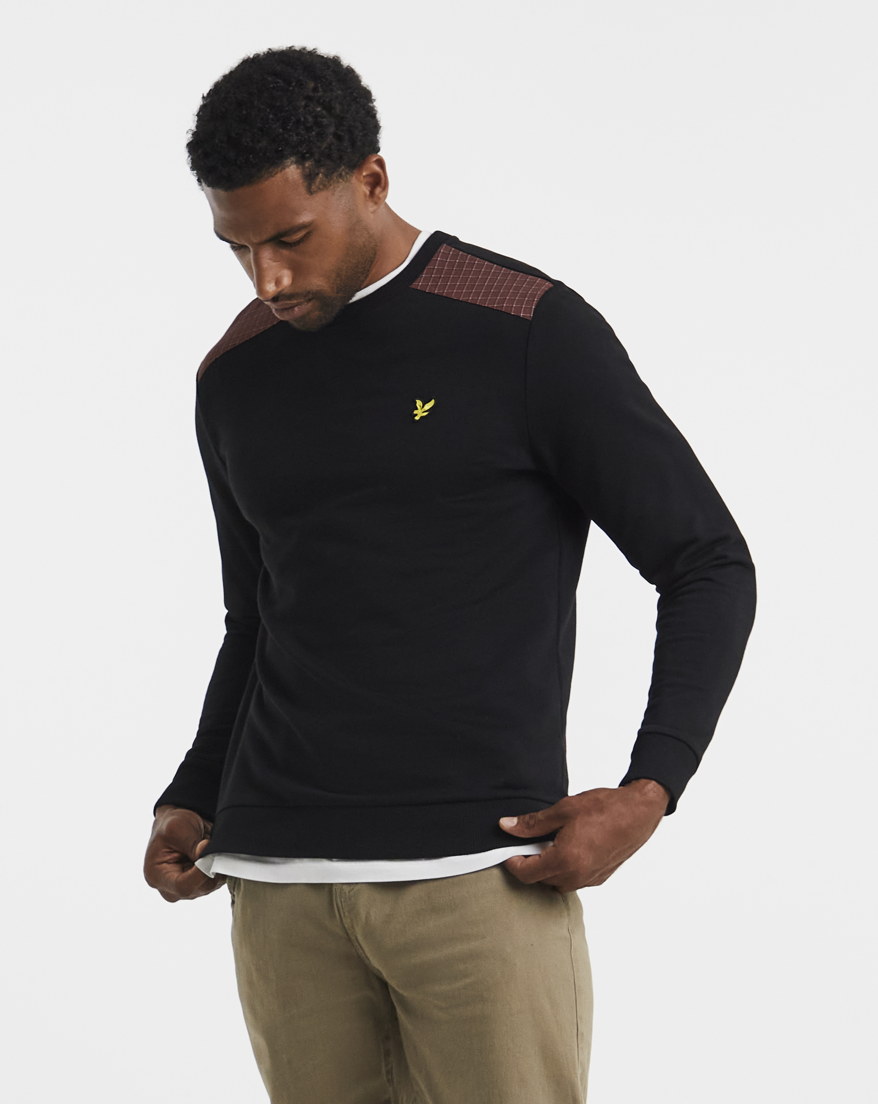 New In - Lyle & Scott Check Panelled Sweatshirt