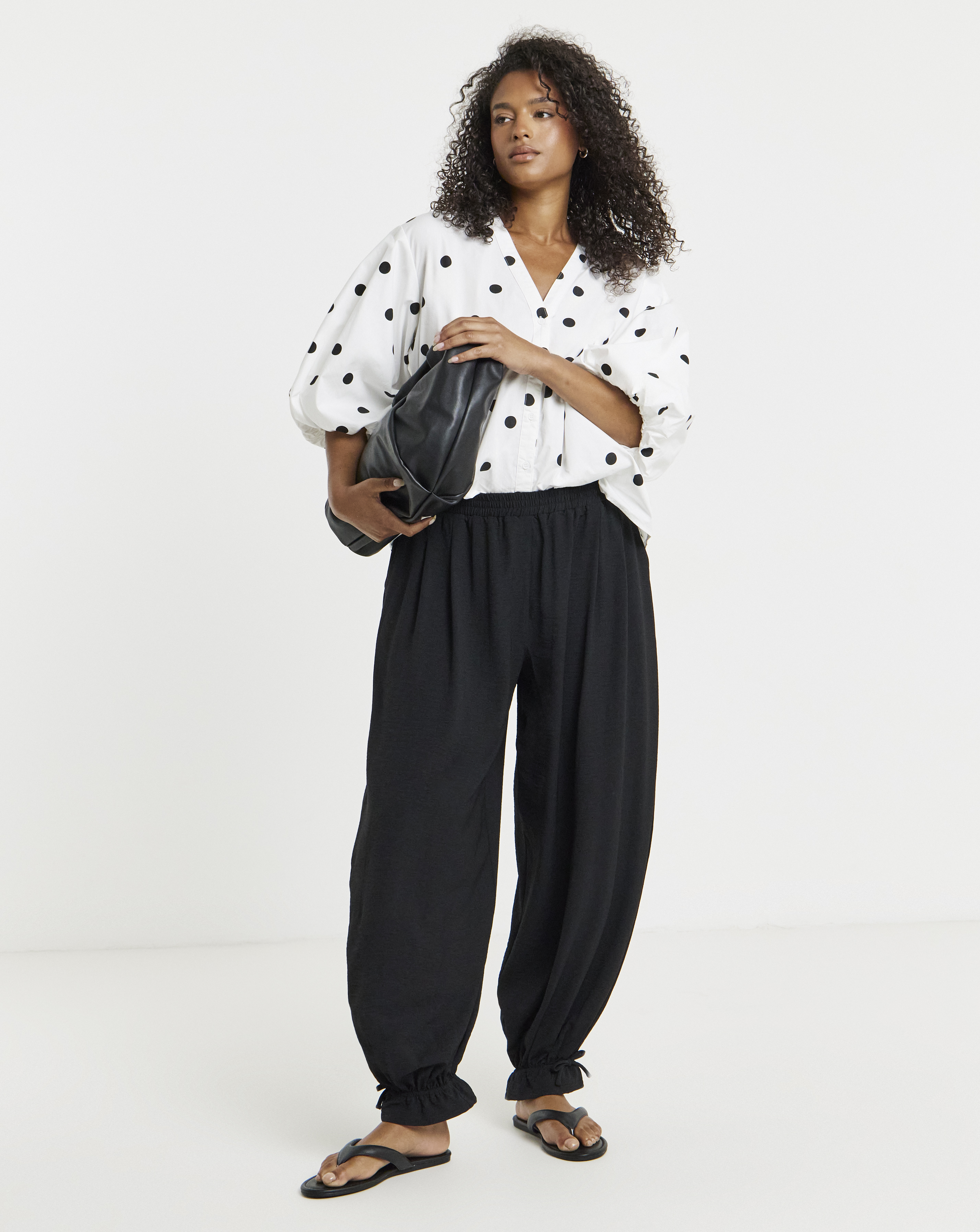 New In - Tie Cuff Detail Balloon Trouser