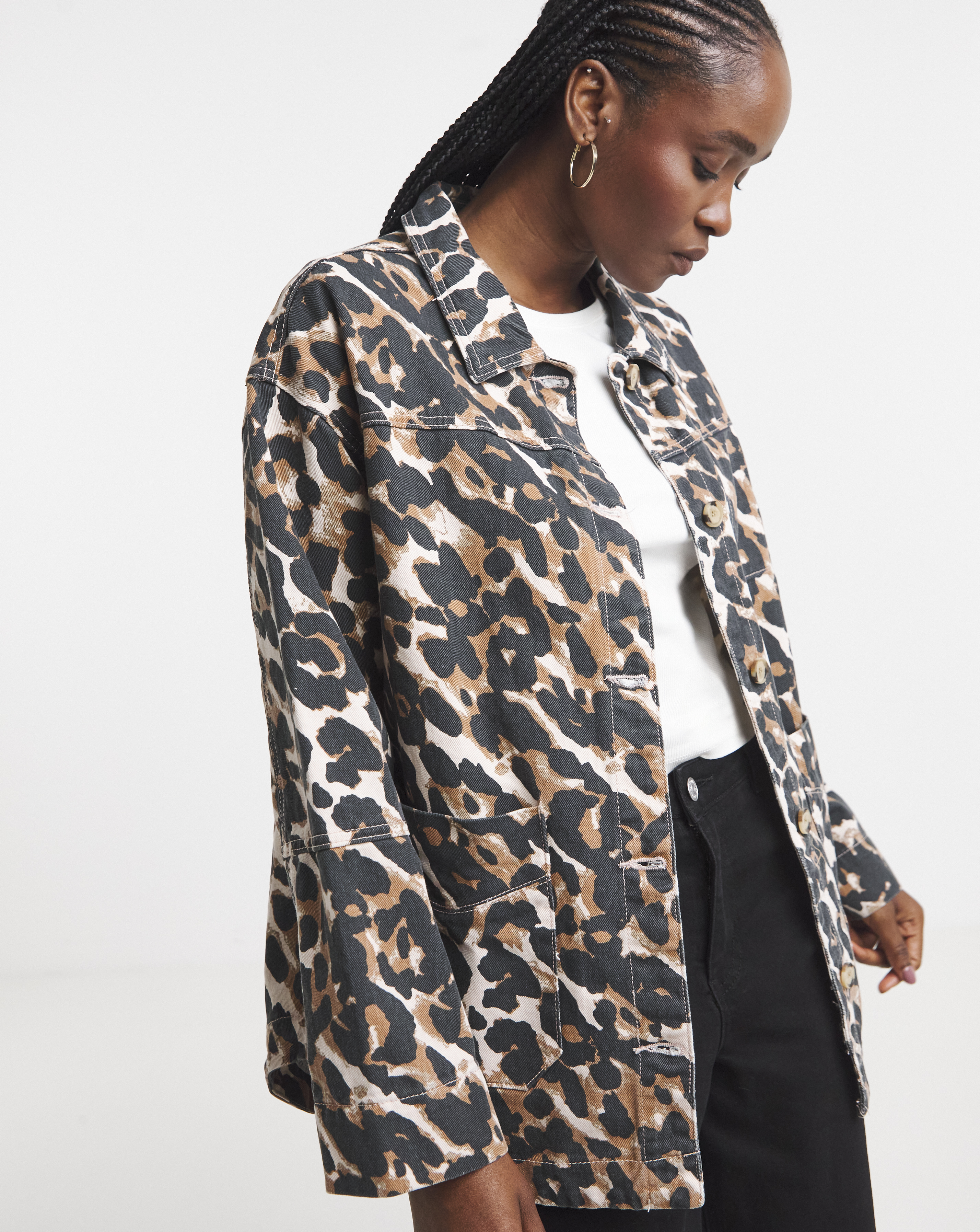 Simply Be Leopard Utility Jacket