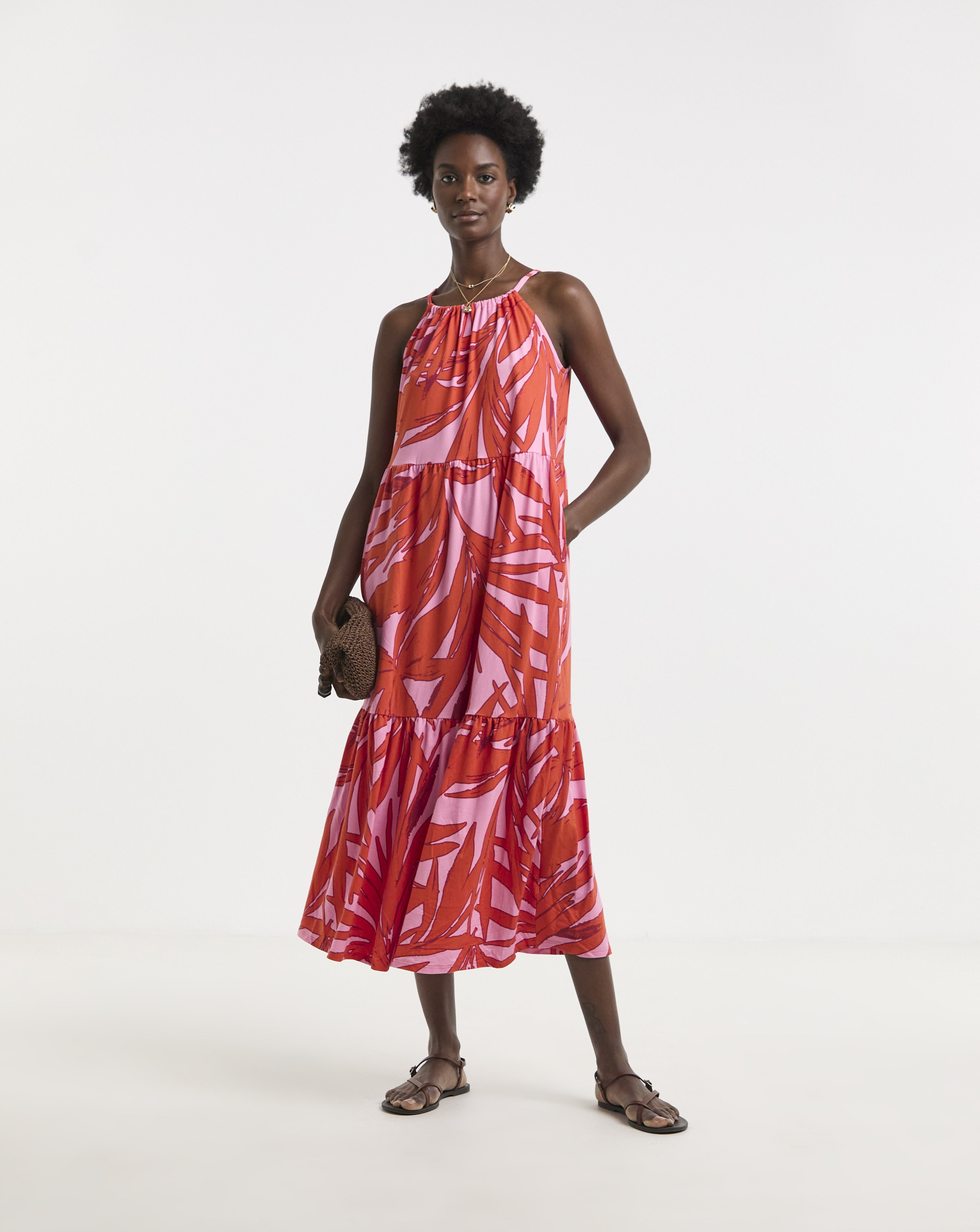 Jersey Halter Neck Maxi Dress
