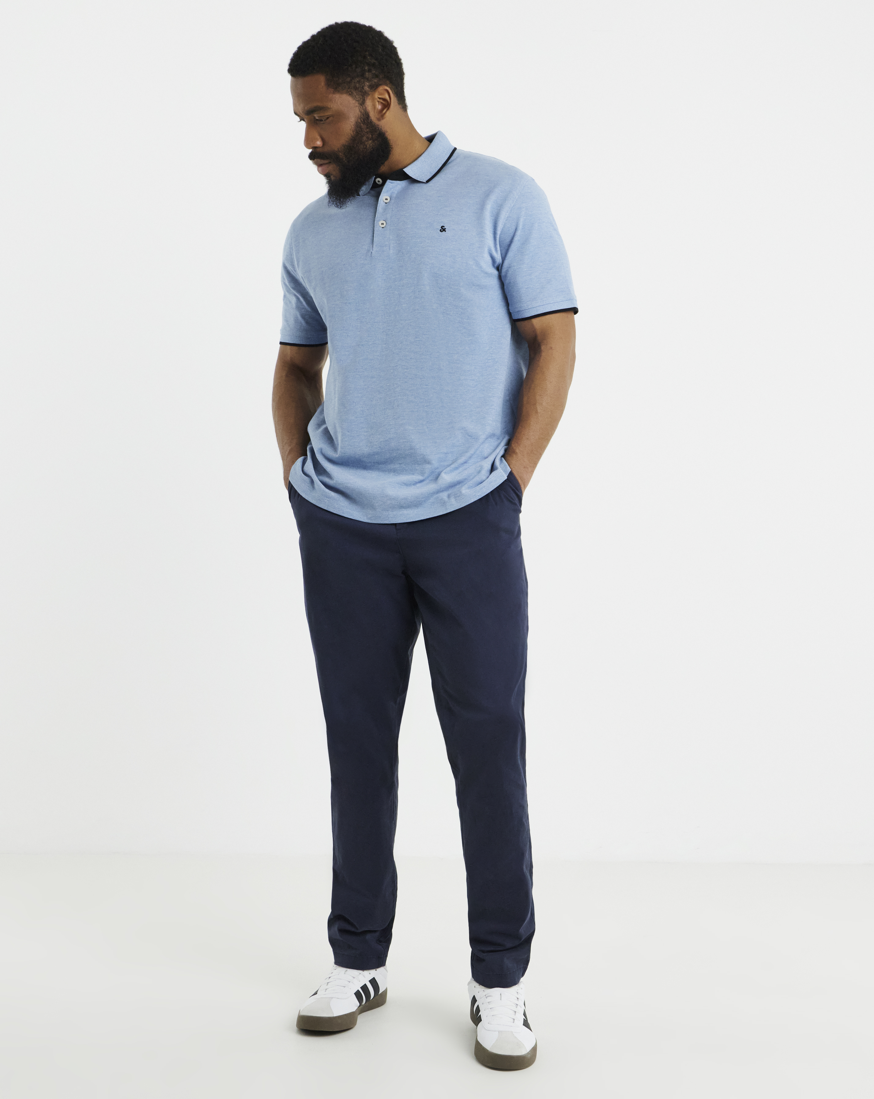 New In - Jack & Jones Paulos Tipped Polo - Blue