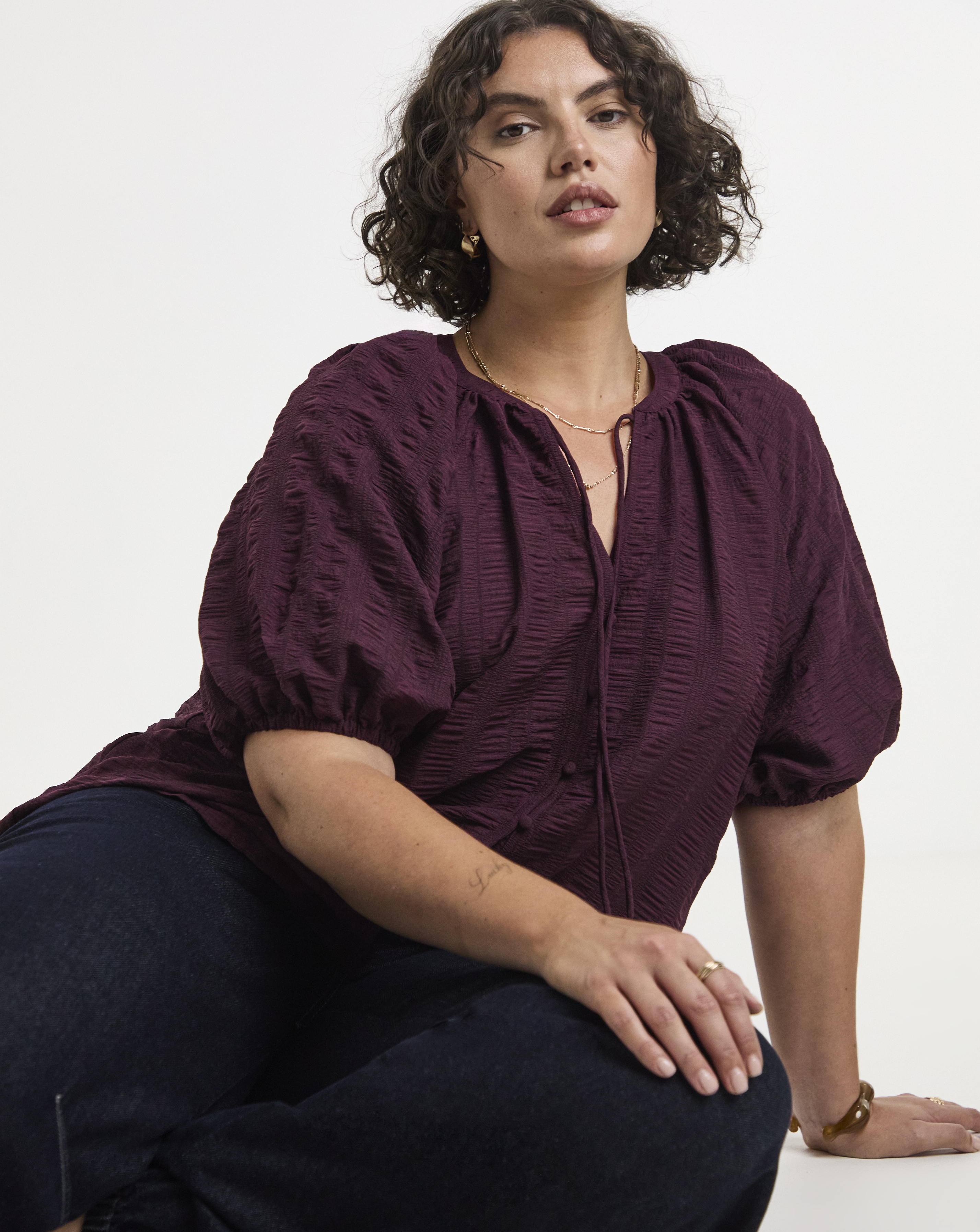 New In - Textured Puff Sleeve Top