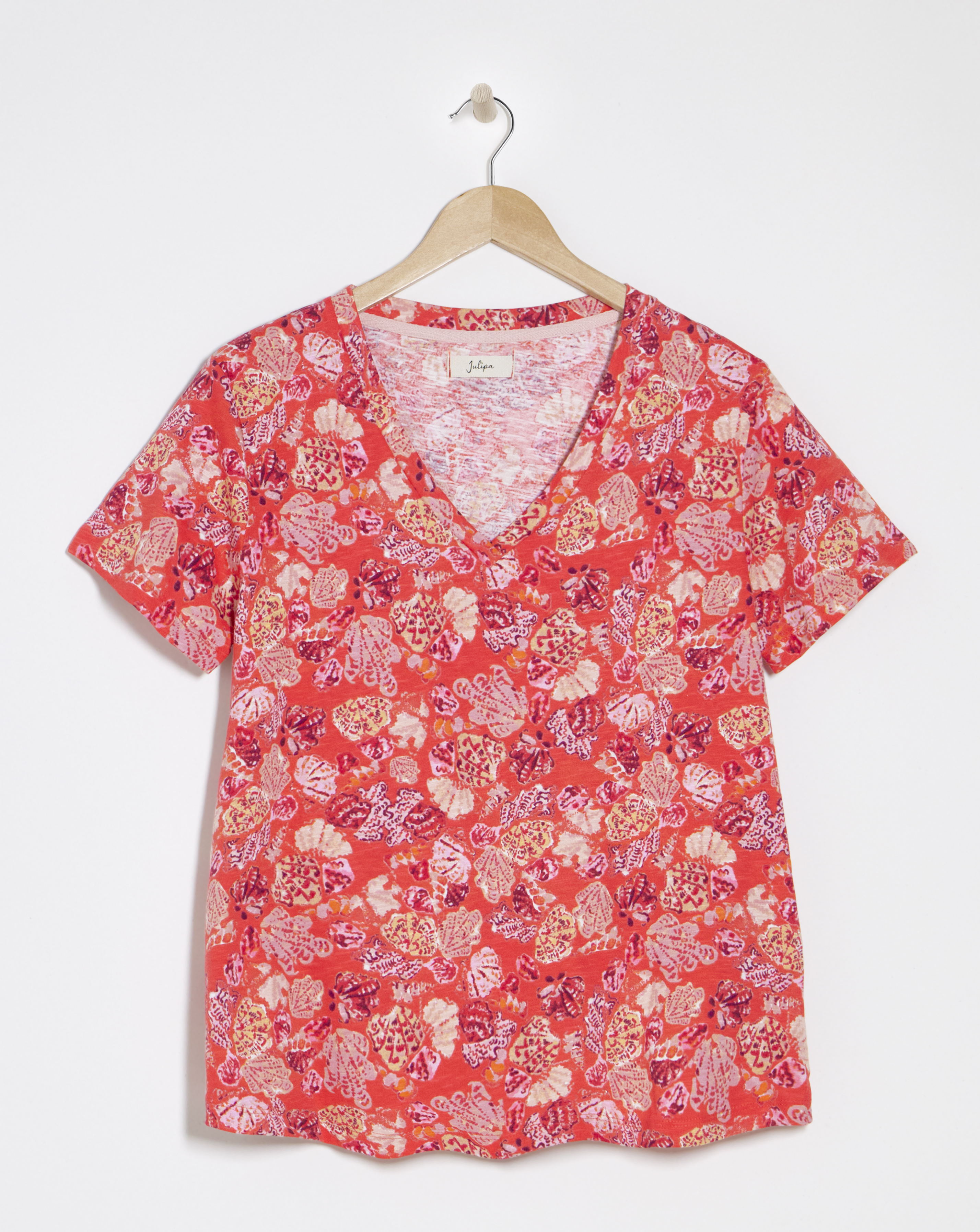 Julipa Pure Cotton V Neck Printed T-Shirt