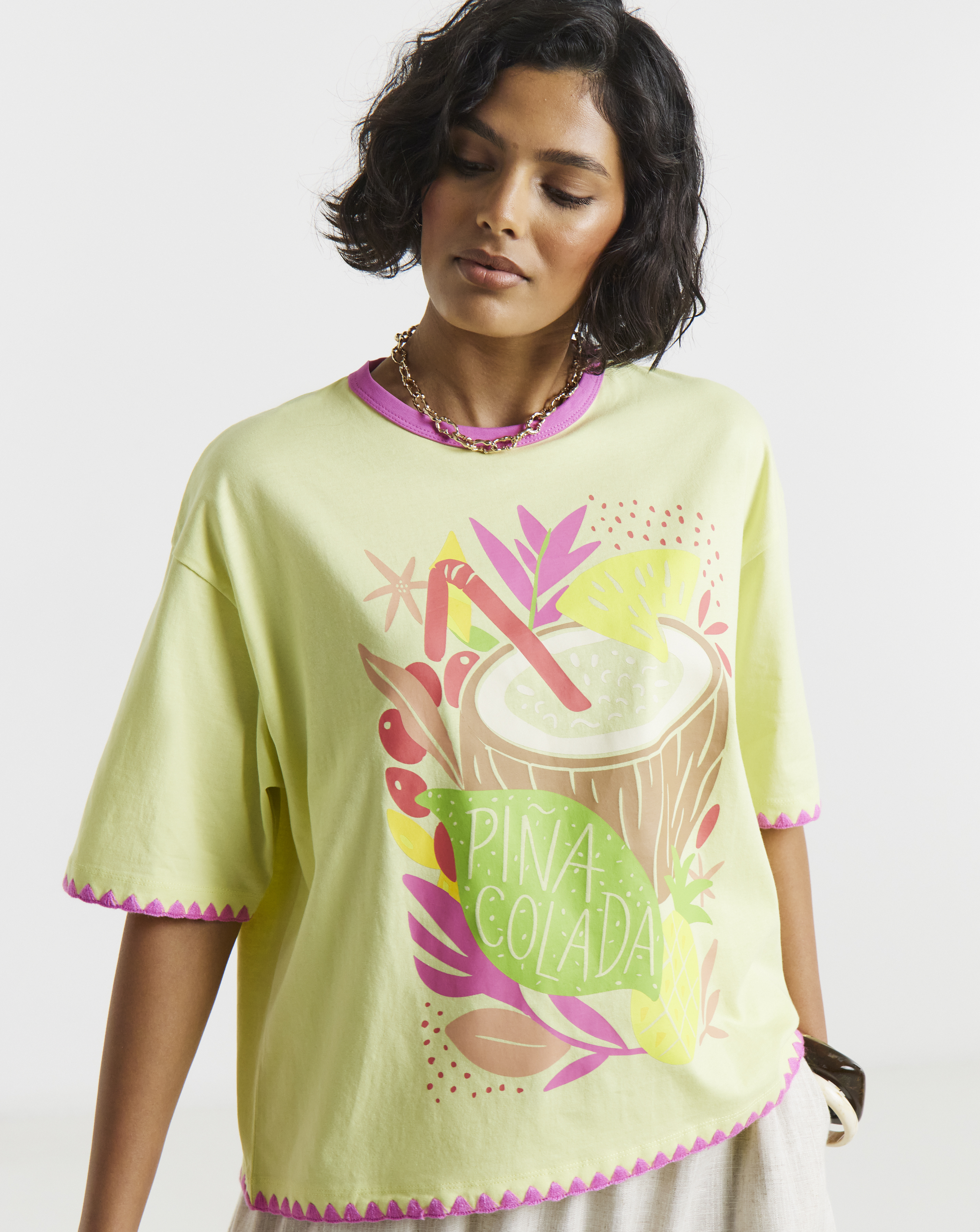 Pina Colada Graphic Oversized T-Shirt