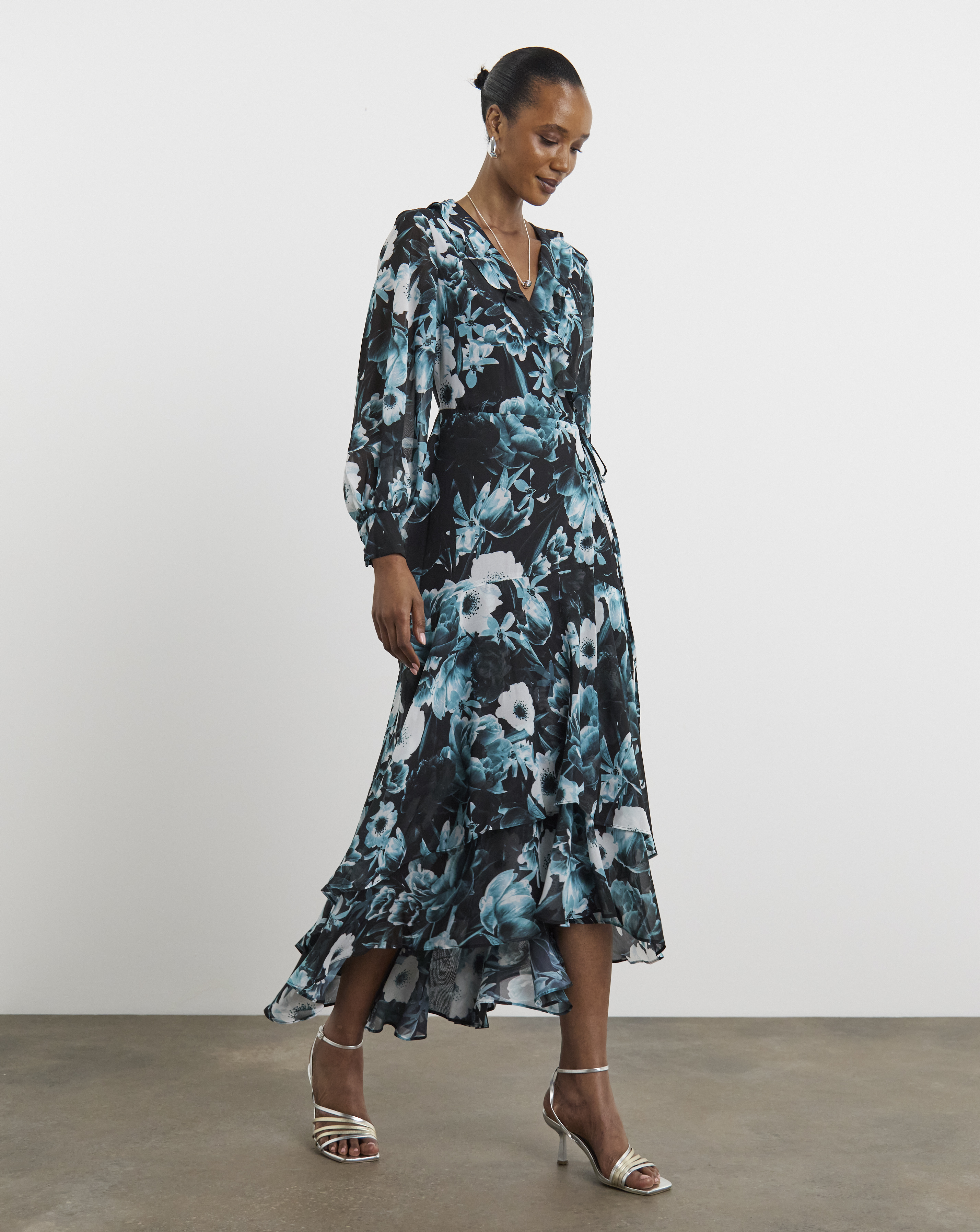 Joanna Hope Printed Wrap Maxi Dress