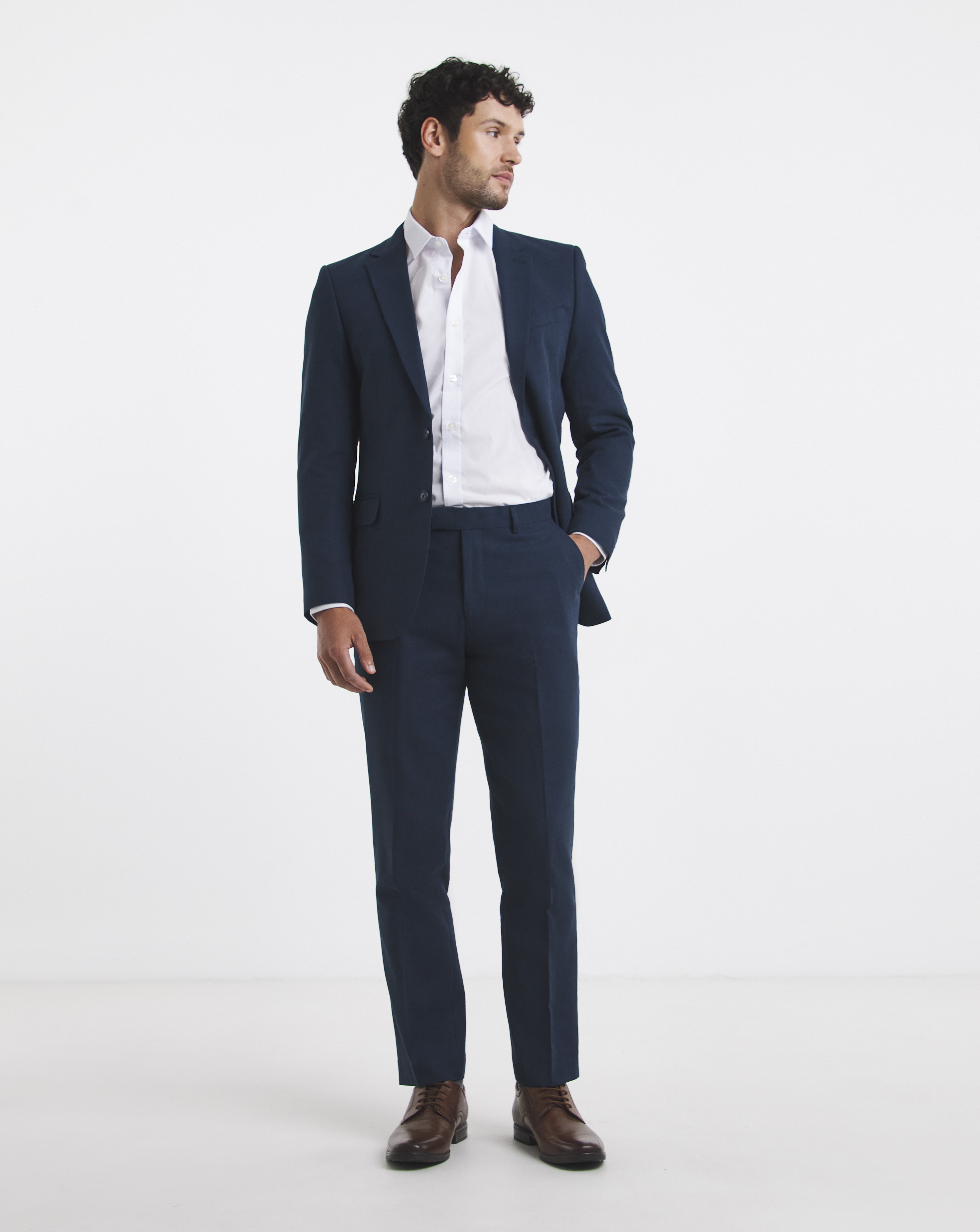 Regular Fit Linen Blend Trouser