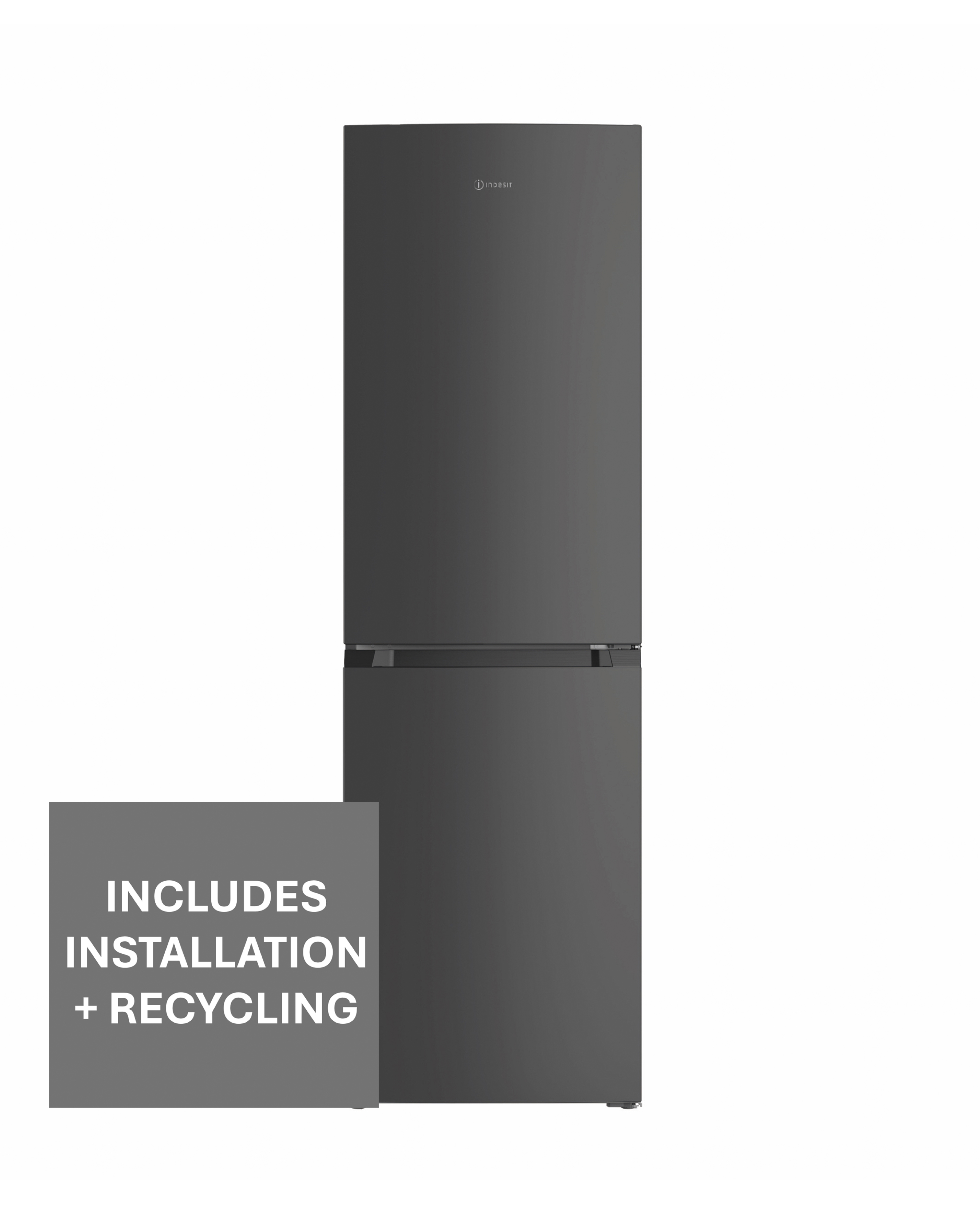 Indesit INKS 3251 XR4UK Low Frost 60/40 Fridge Freezer - Black + Installation