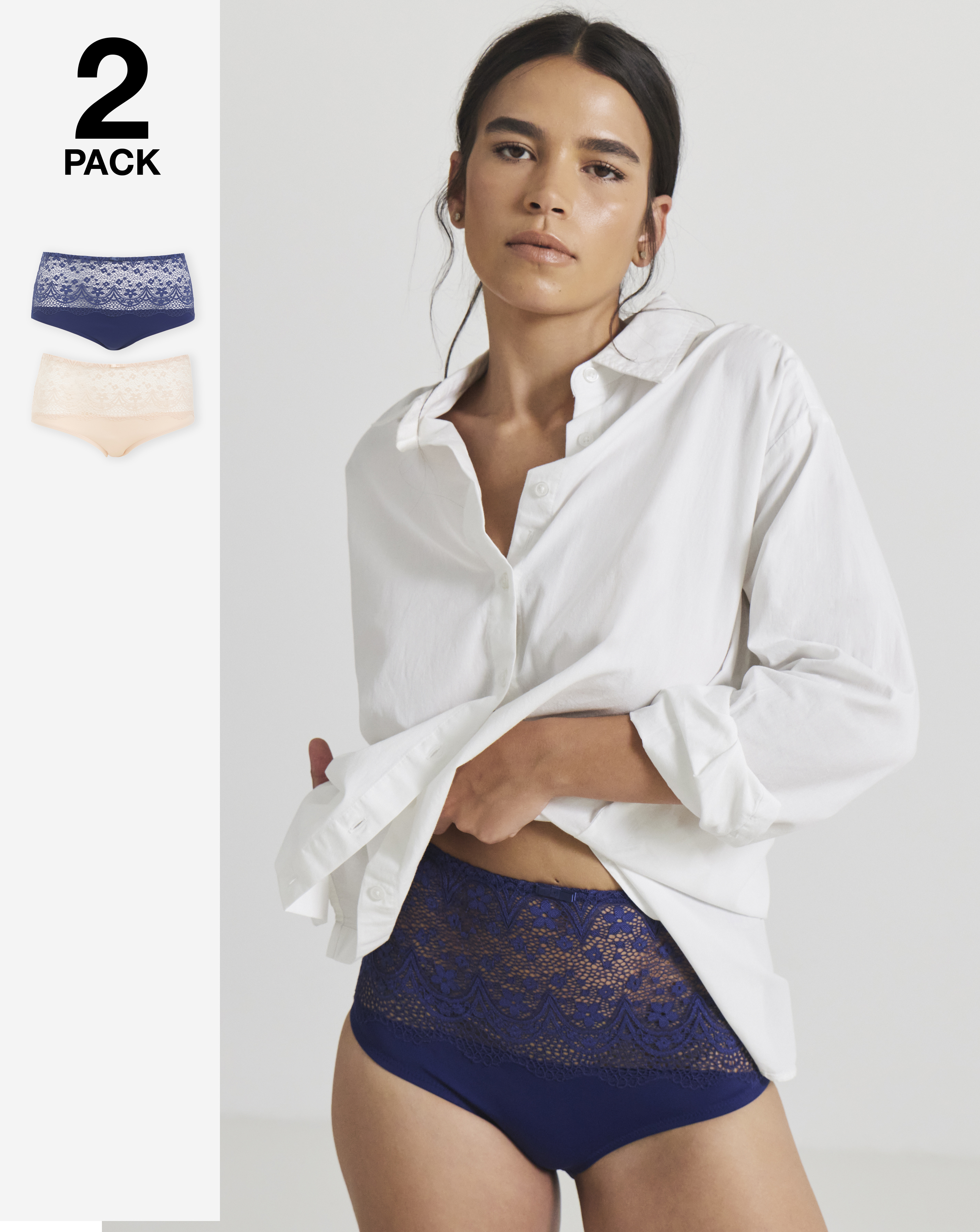 2 Pack Lottie Lace Full Briefs