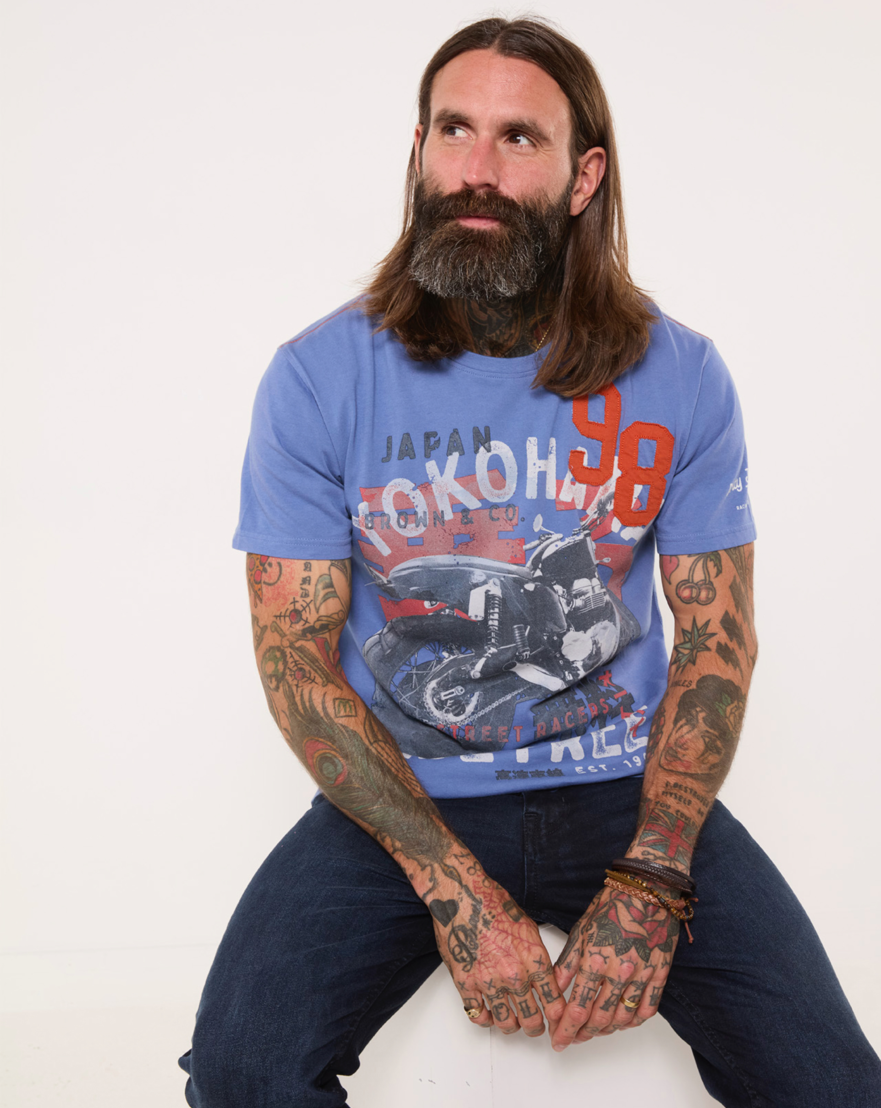Joe Browns Men's Blue Ride Free T-Shirt - Image 3