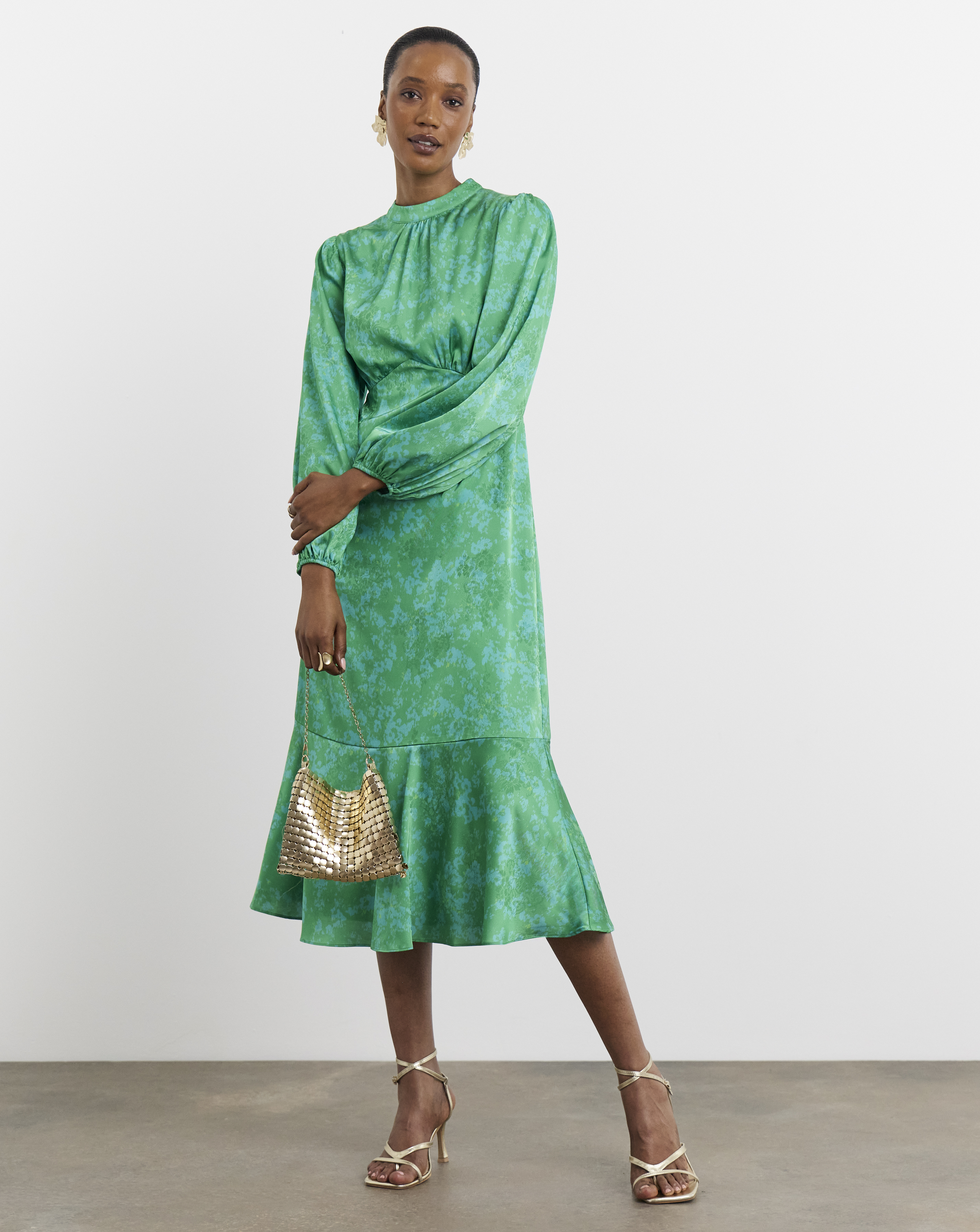 Joanna Hope Stretch Satin Jacquard Dress