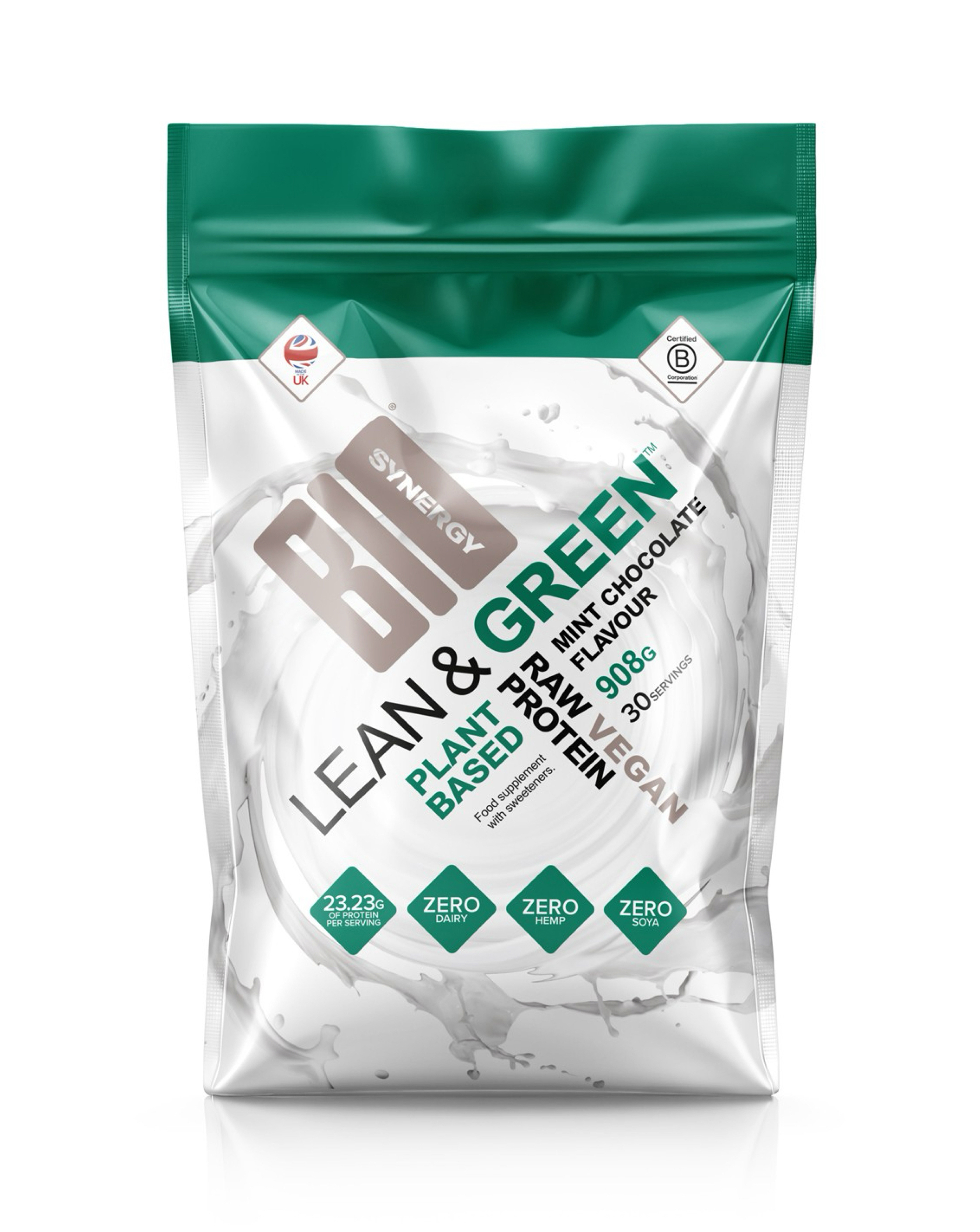 Bio-Synergy Lean & Green Vegan Protein Powder Choc Mint - 908g
