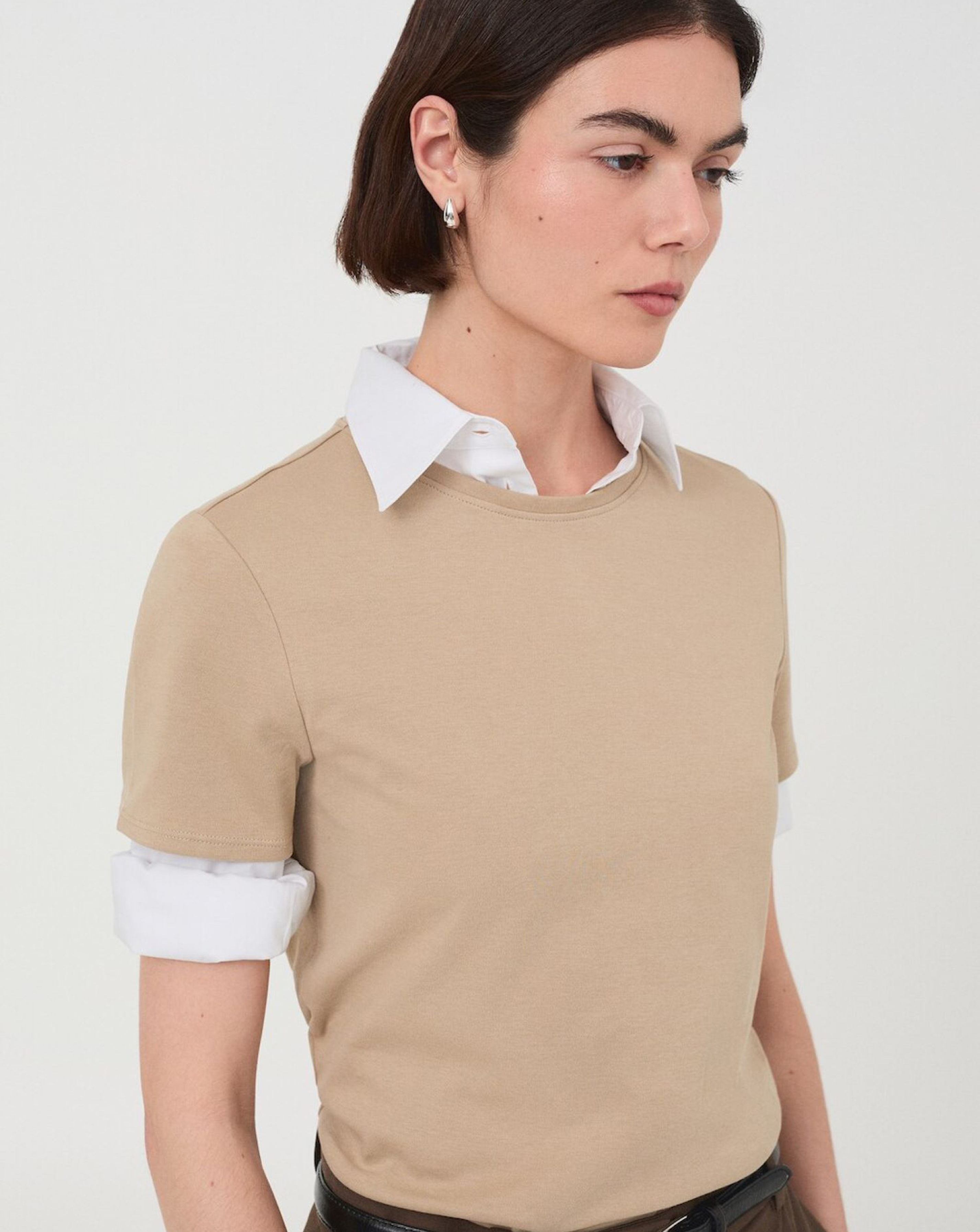 Mango Women's Beige Cotton T-Shirt Size XL
