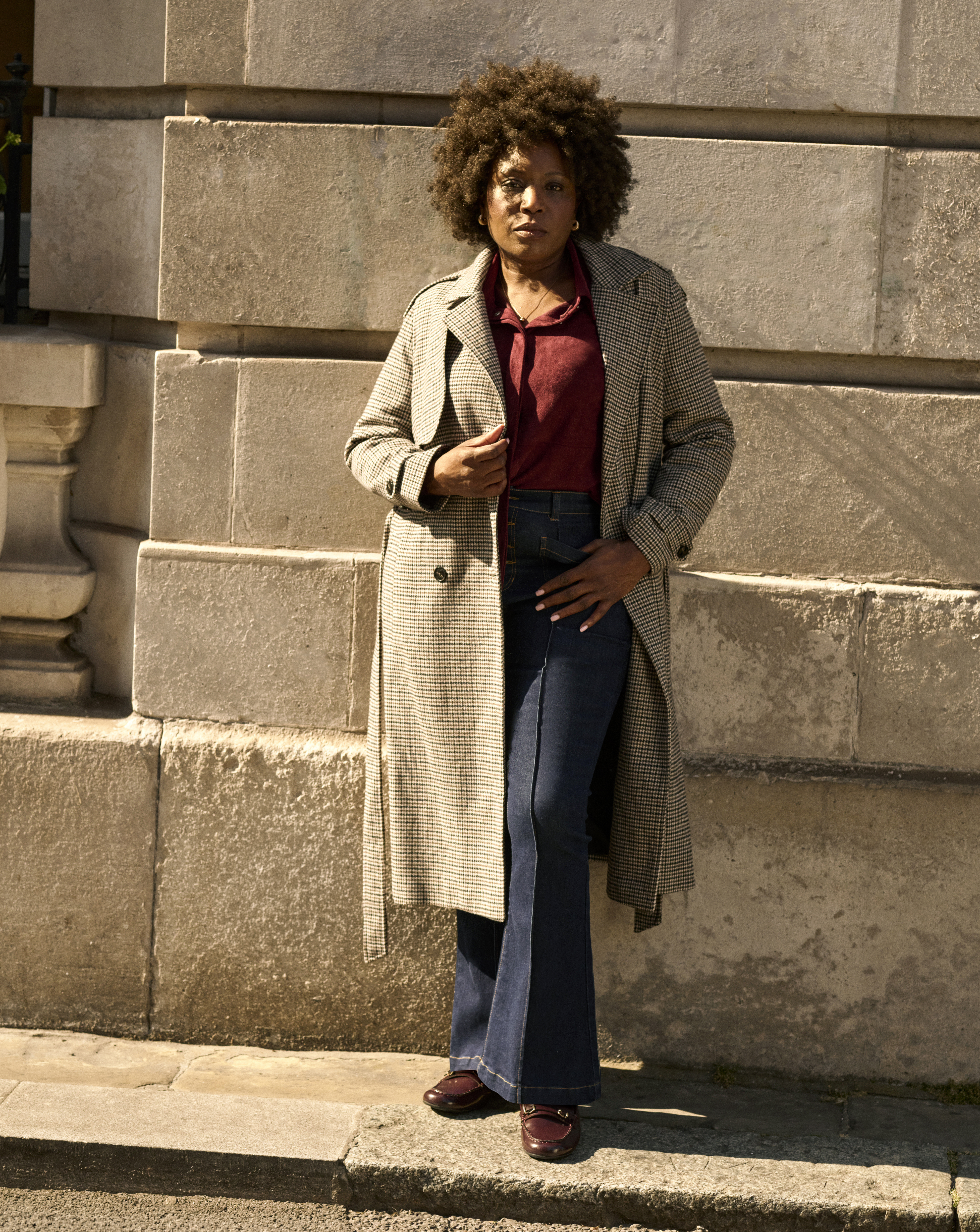 Houndstooth Trench Coat