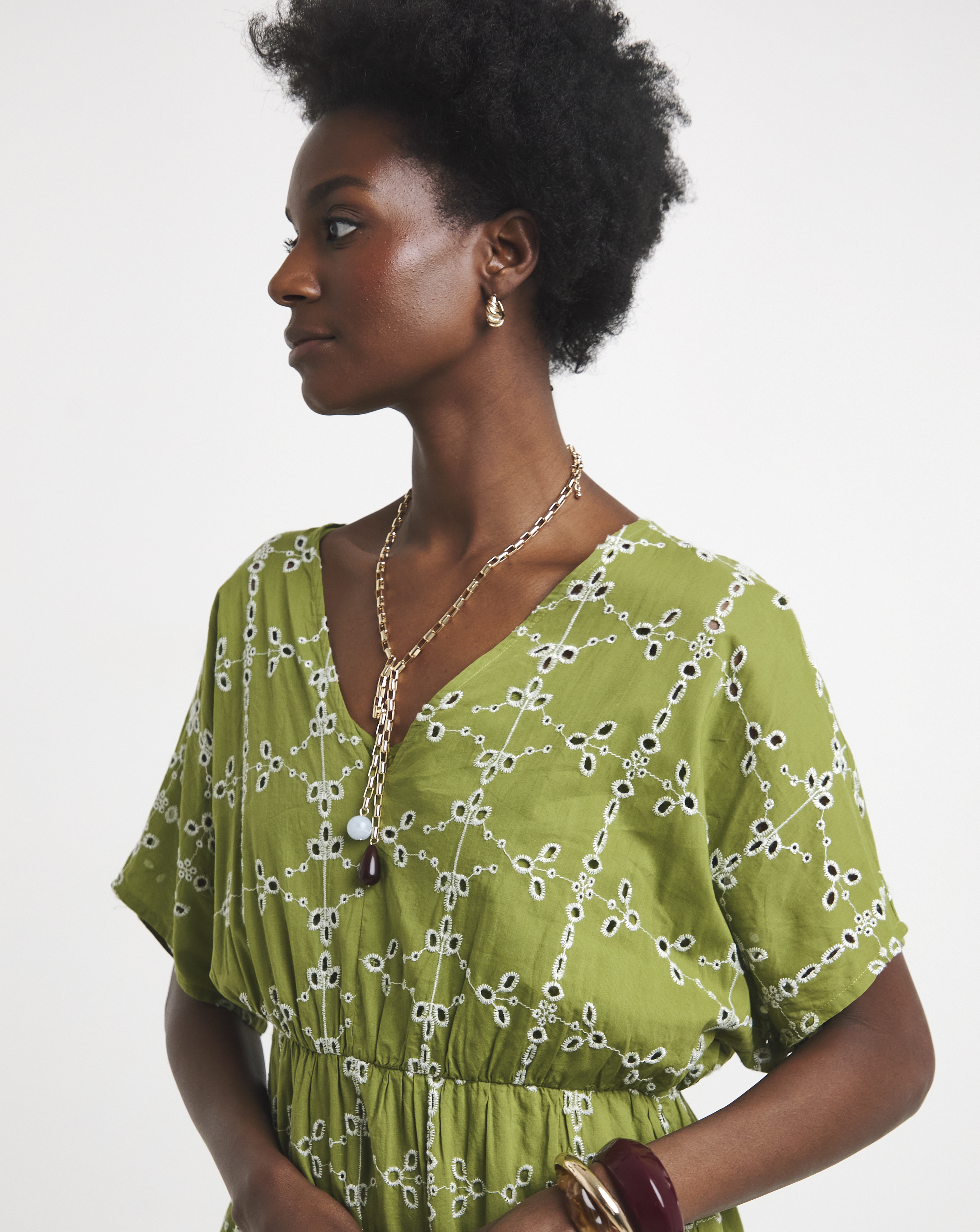 Pure Cotton Broderie Smock Dress