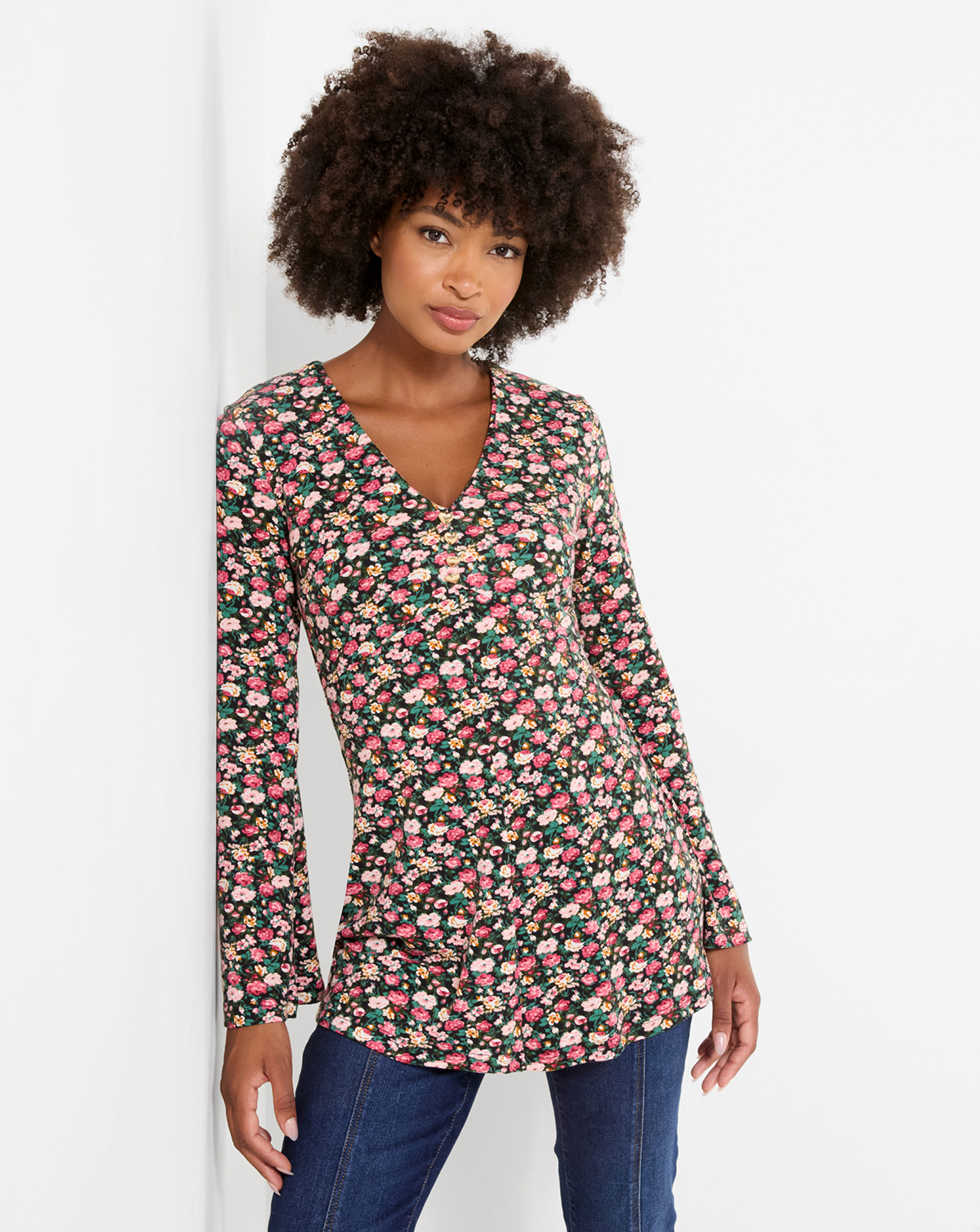 Joe Browns Floral V Neck Tunic Top