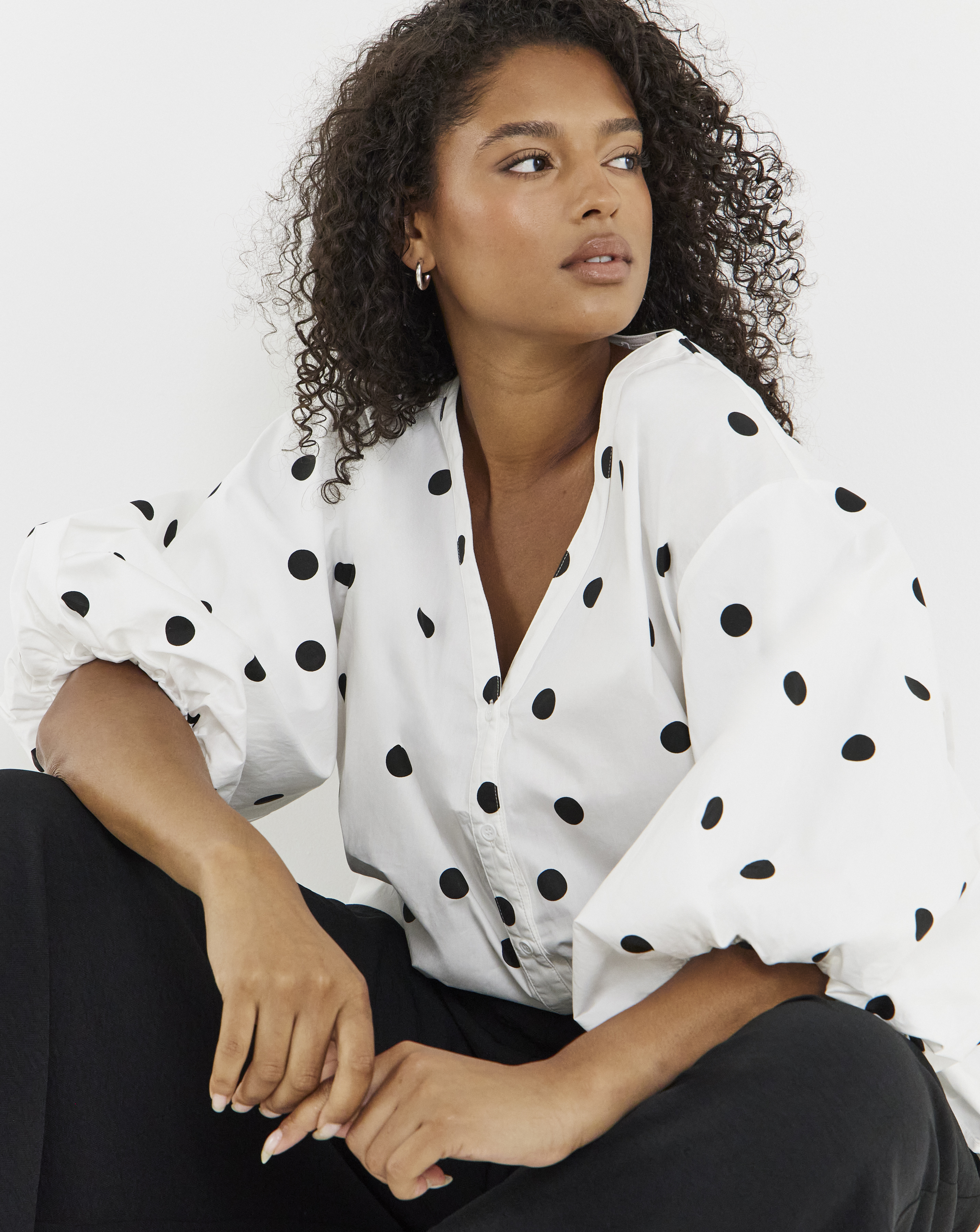 New In - Navy Button Through Blouse