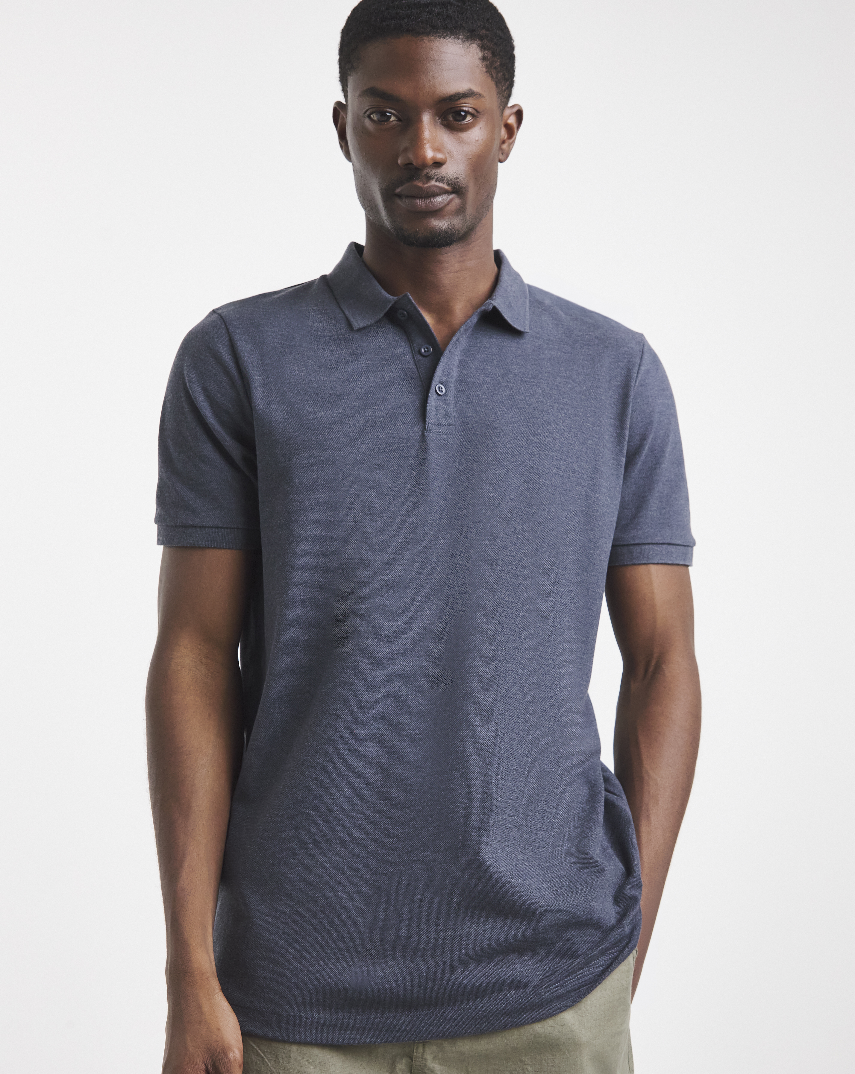 Marl Pique Polo Long