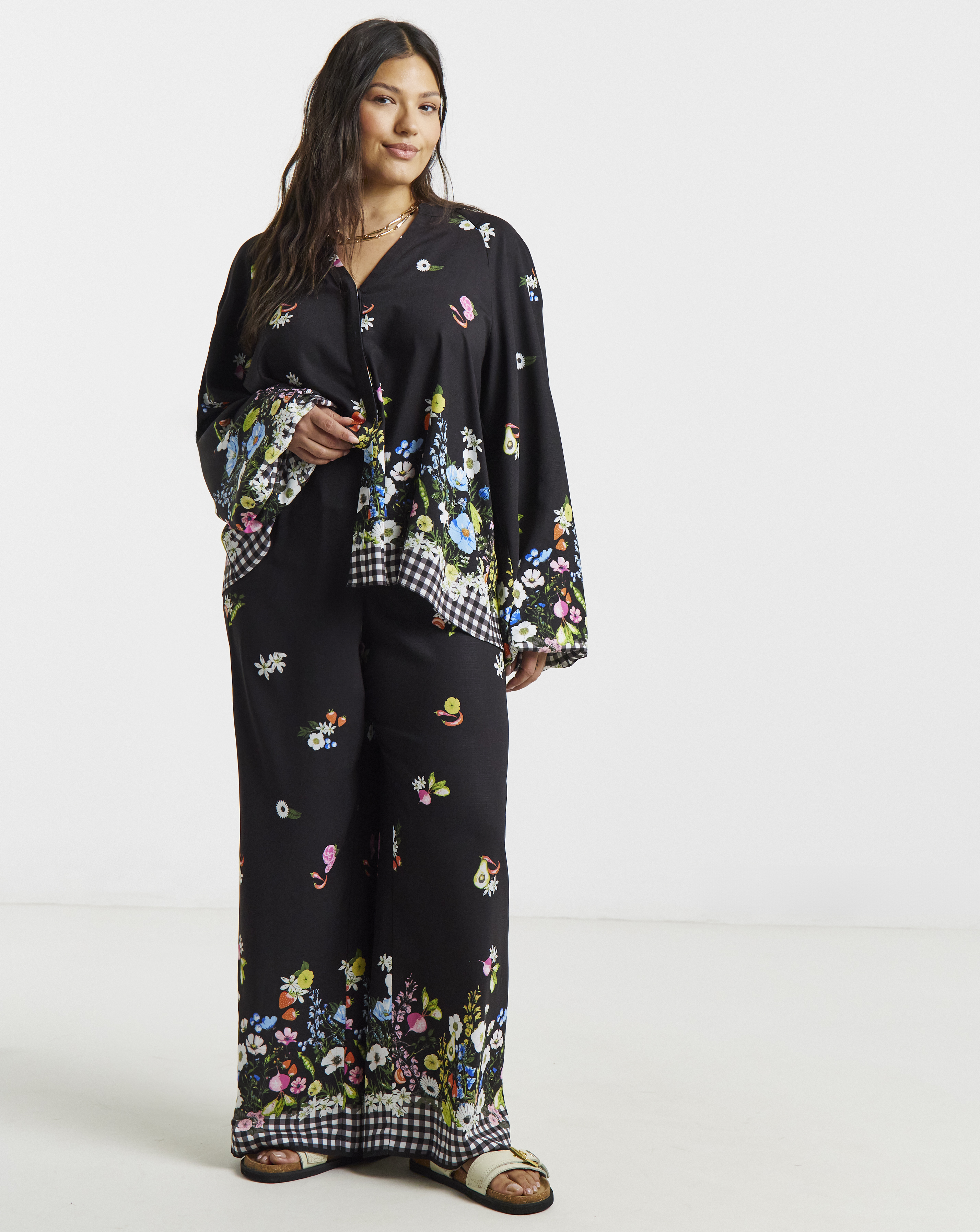 New In - Simply Be Fruit & Veg Print Trouser