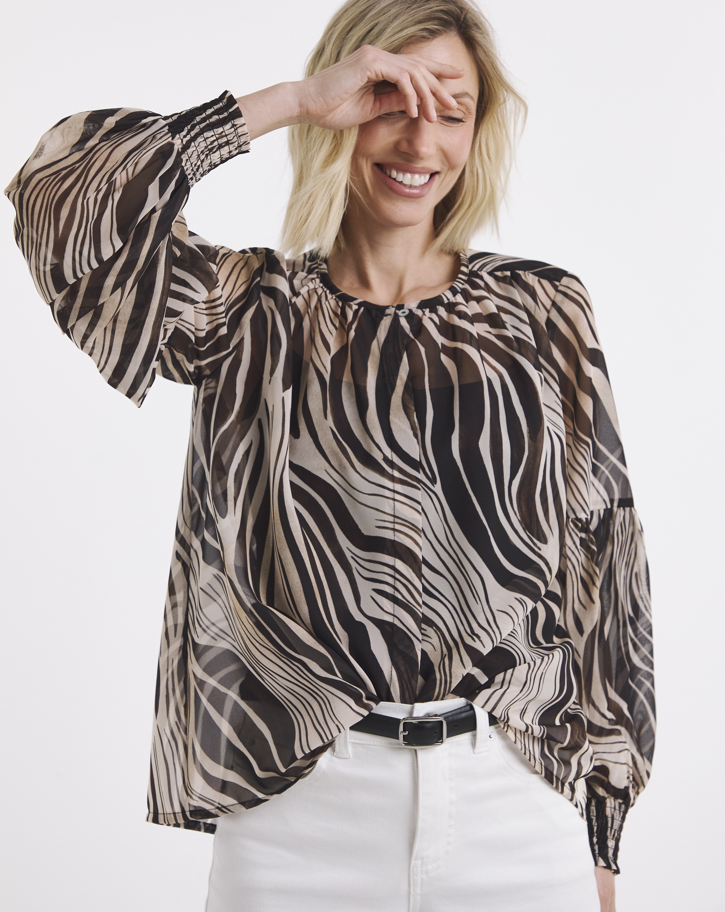 New In - Blouson Sleeve Georgette Blouse