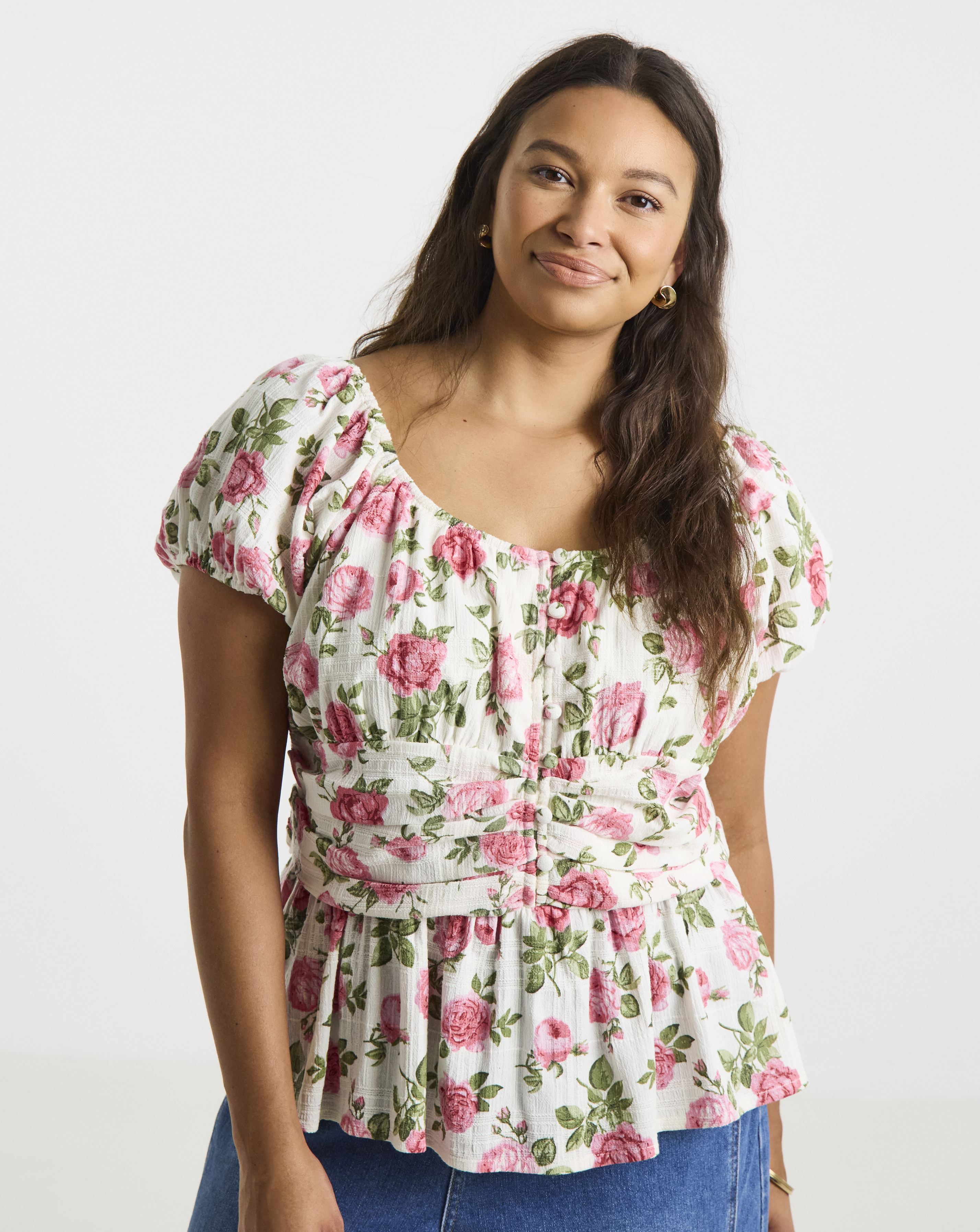 Rose Print Blouse