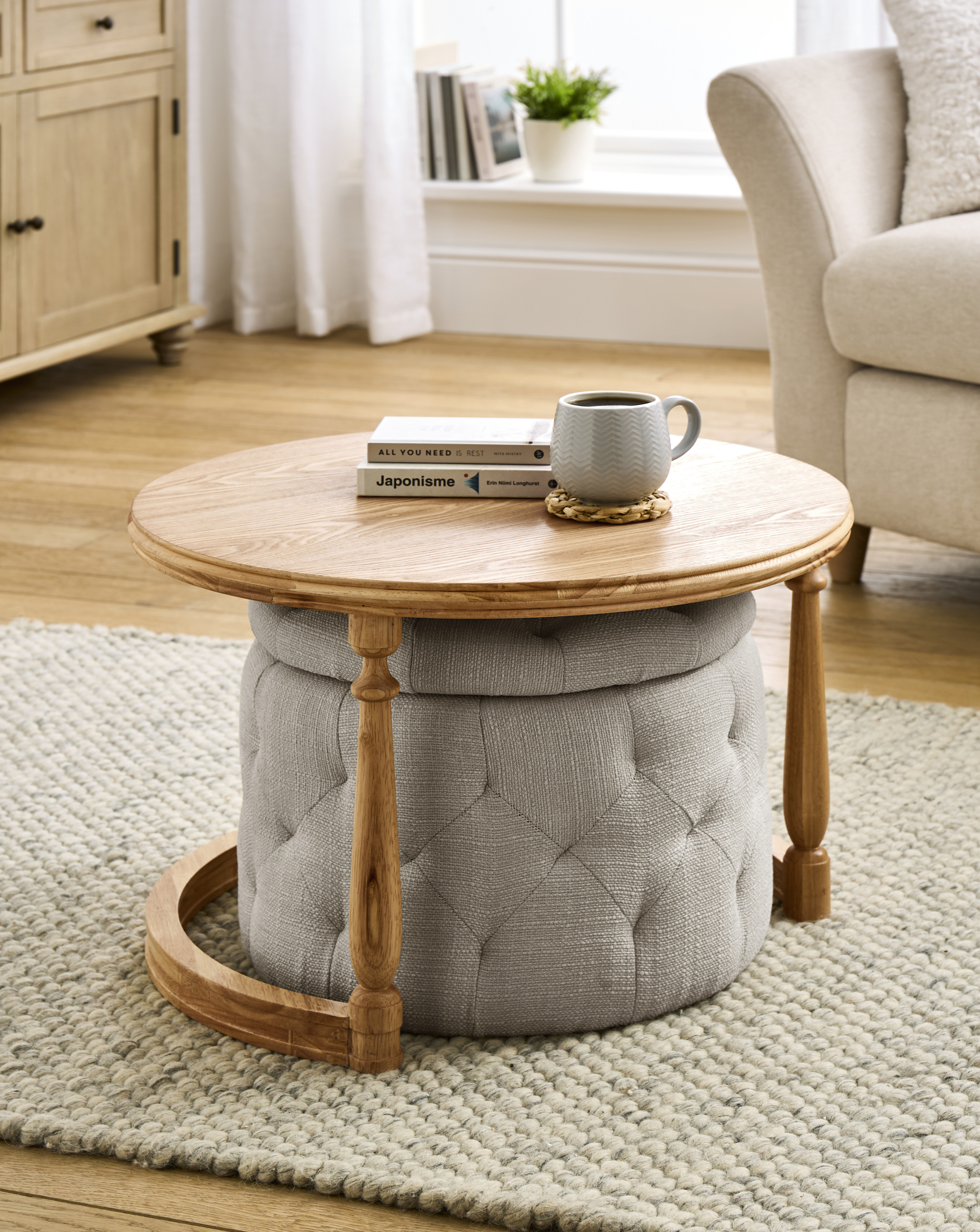 Mae Side Table with Ottoman