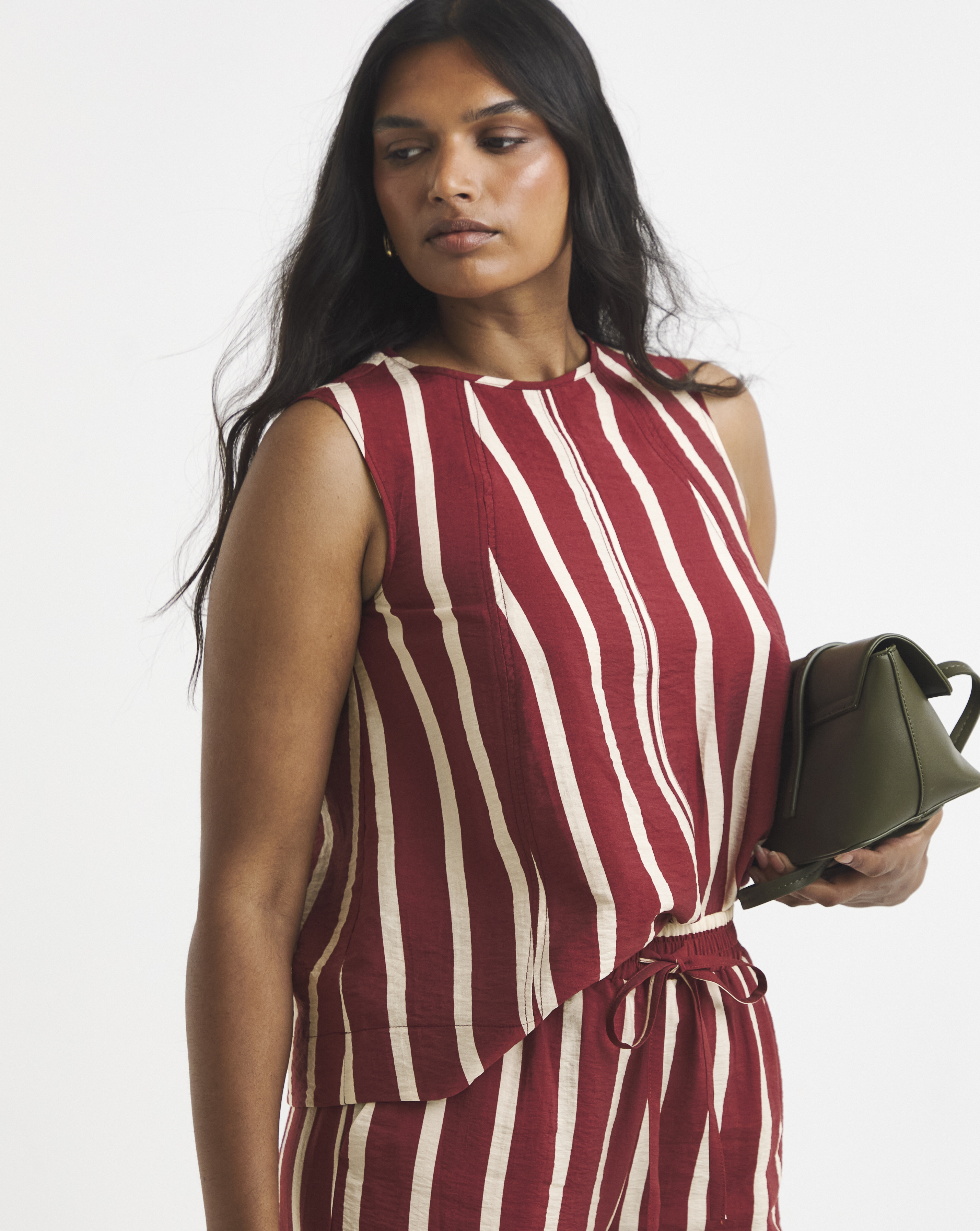 New In - Simply Be Rust Stripe Shell Top
