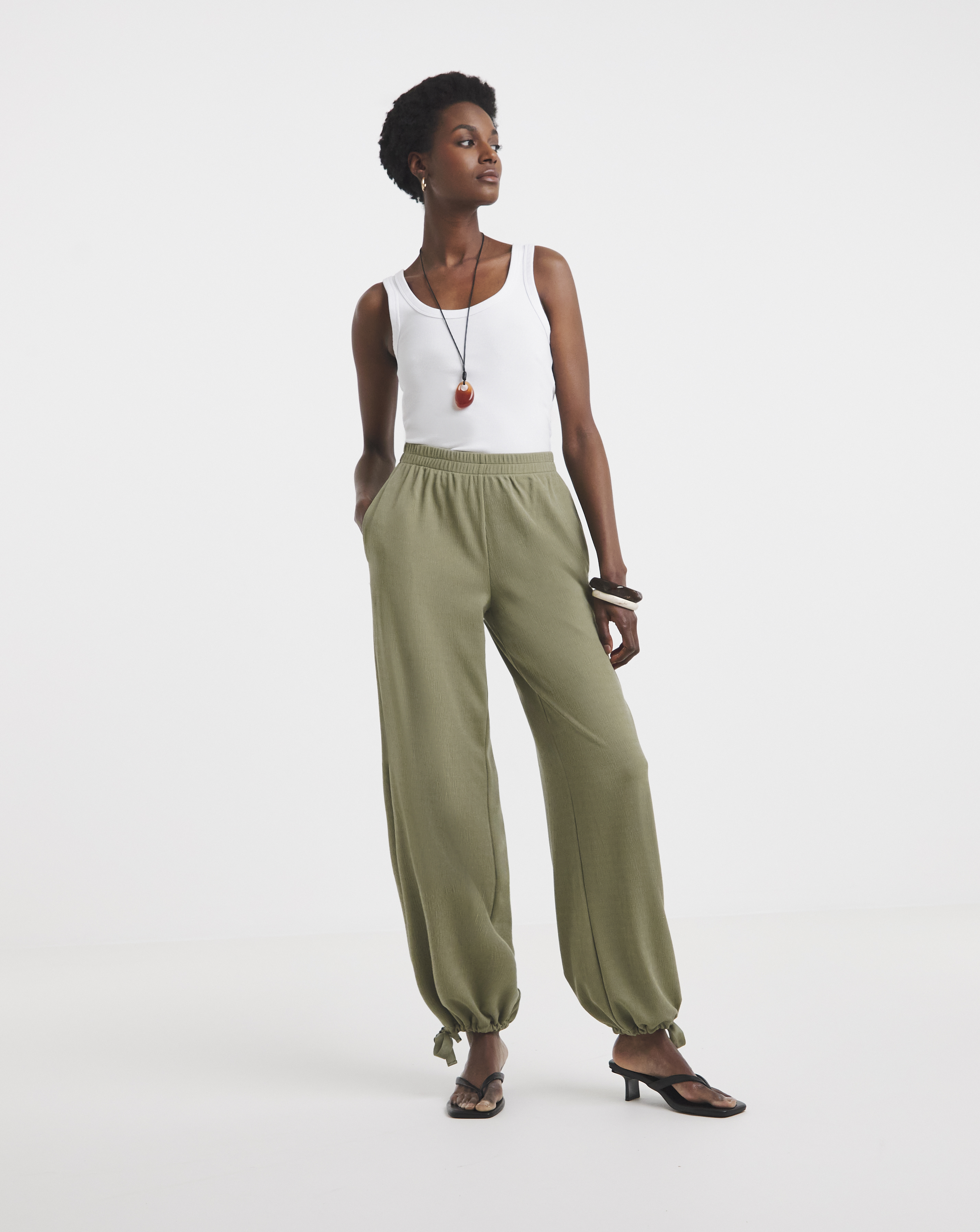 Textured Jersey Balloon Trousers