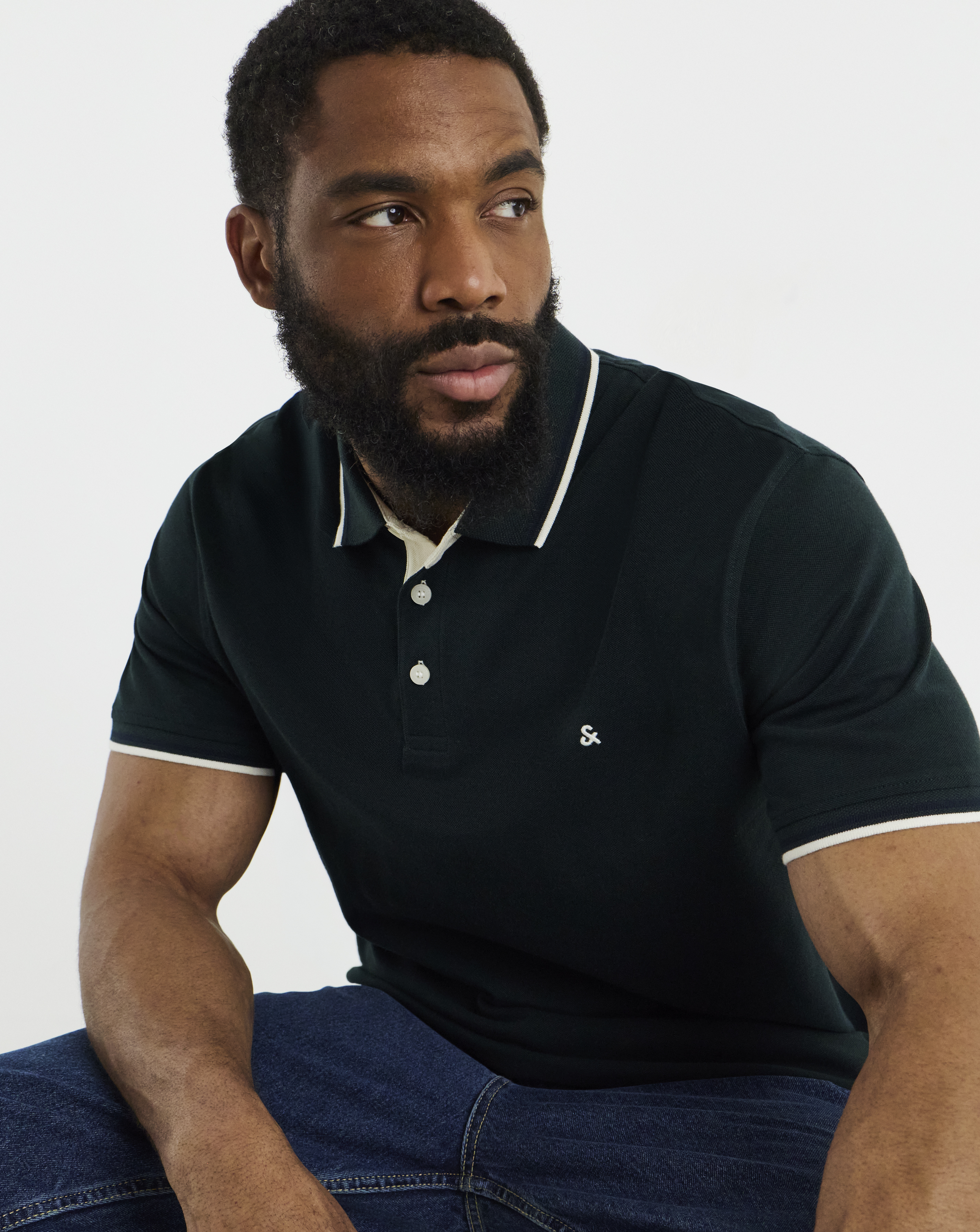 Jack & Jones Paulos Tipped Polo - Dark Green