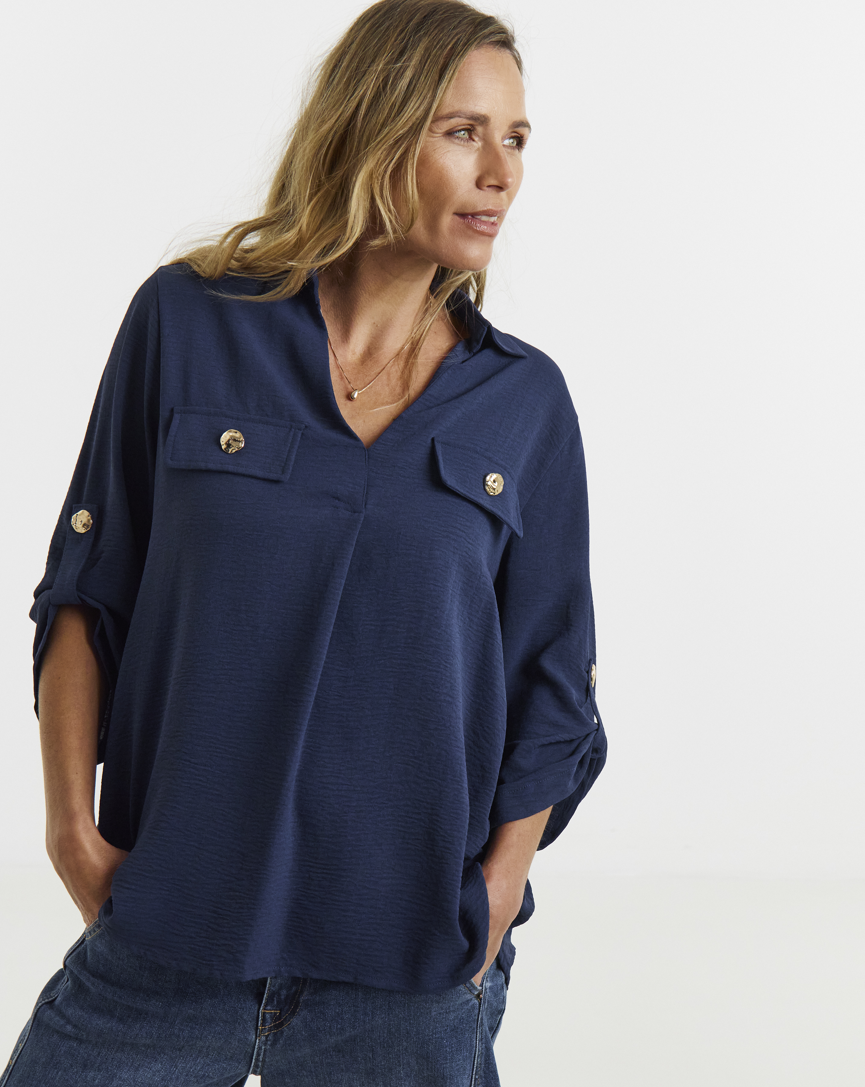 Navy Utility Popover Top