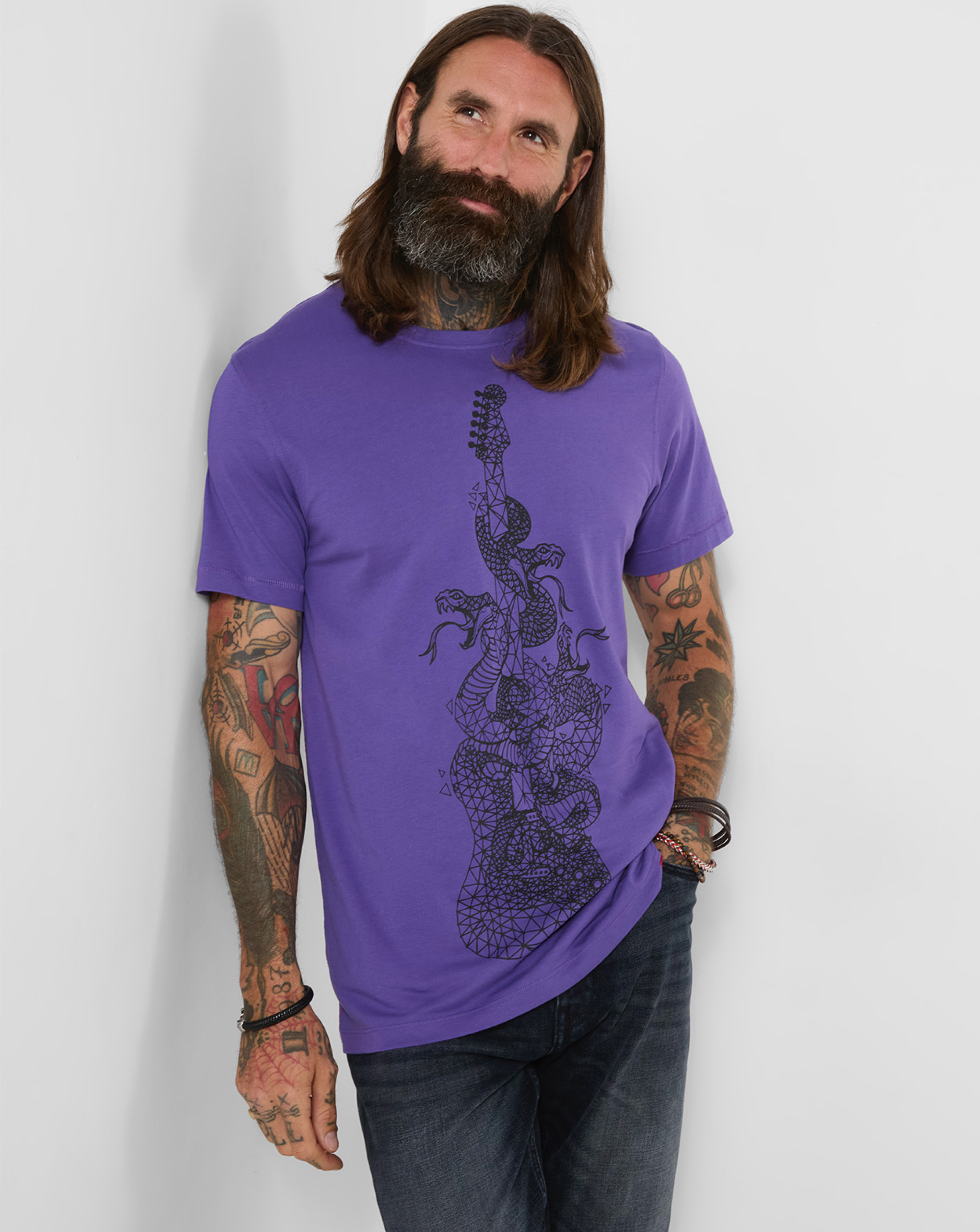 Snakes And Sounds T-Shirt Size Xxxl Purple   Men's - Image 3