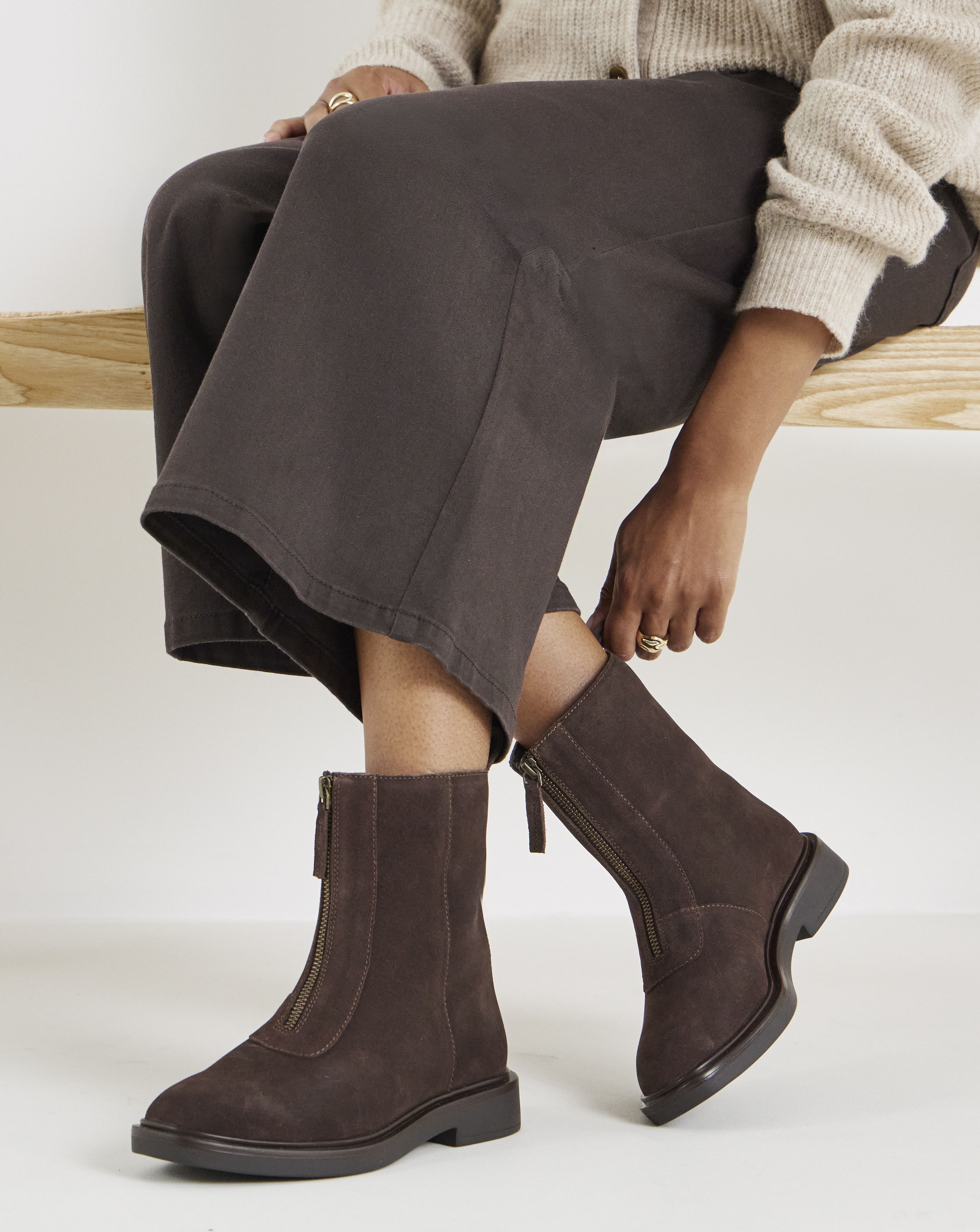Jessy Zip Detail Ankle Boots - Extra Wide Fit (EEE)