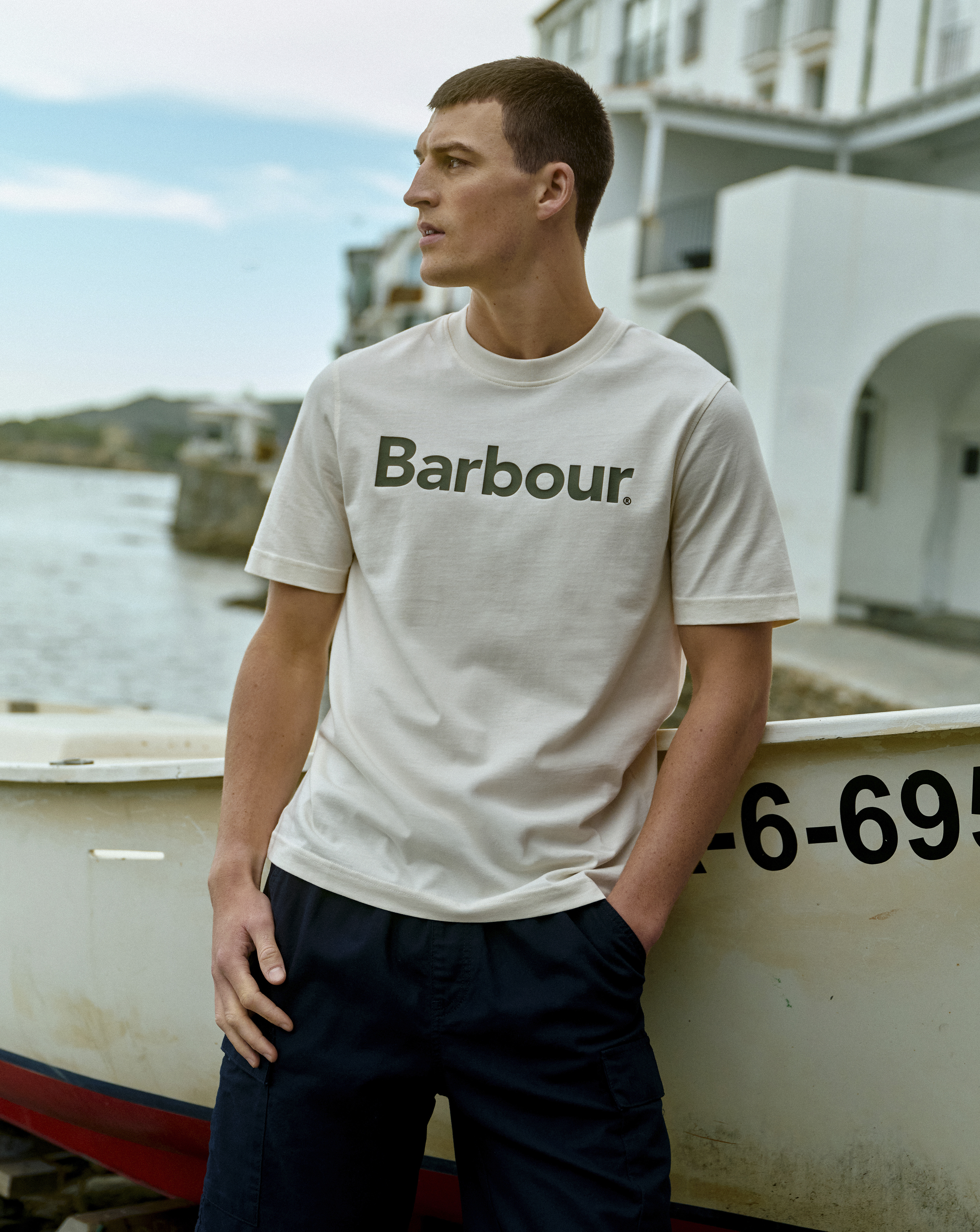 Barbour Logo Relaxed T-Shirt - White