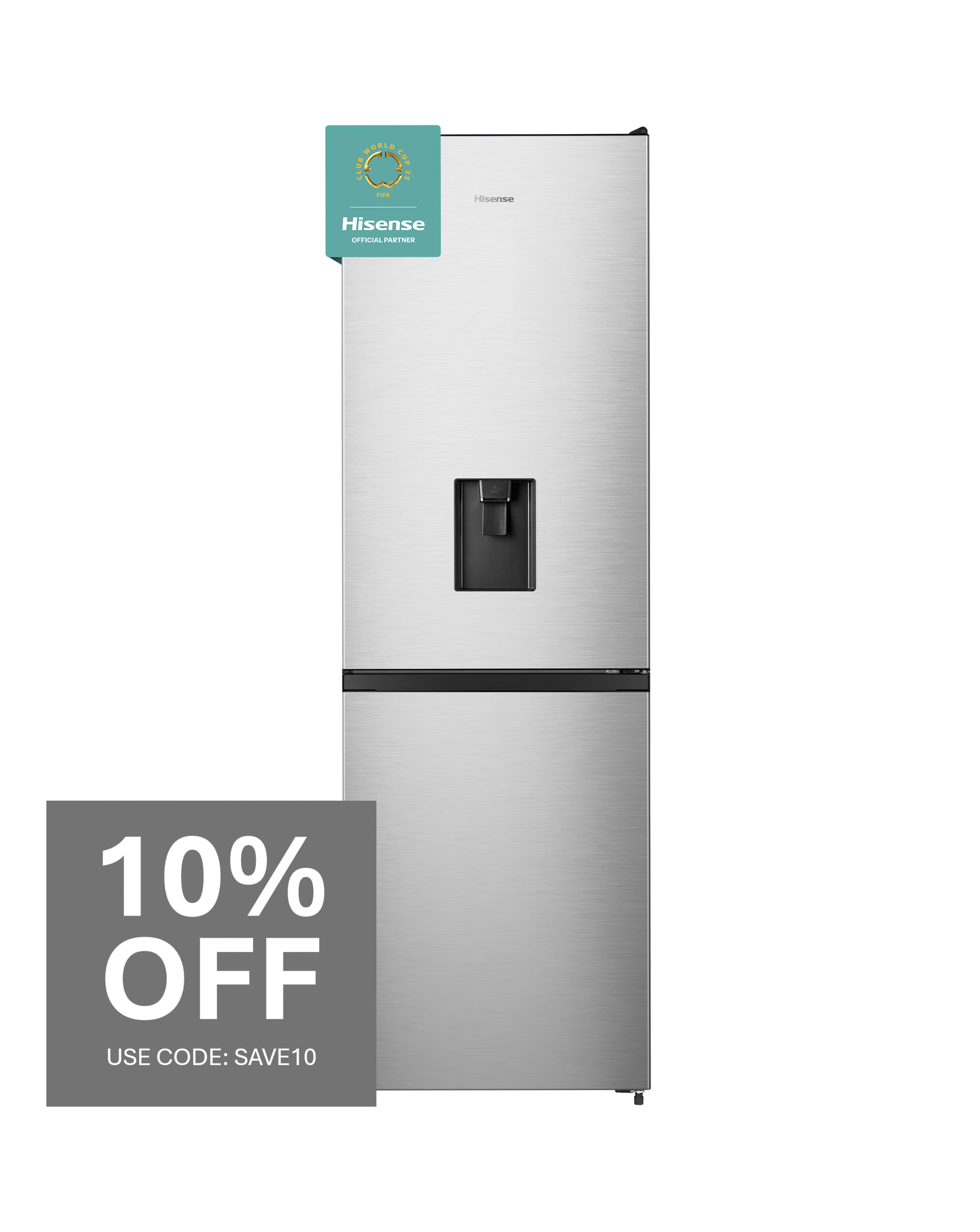 Hisense RB390N4WCE Fridge Freezer Silver