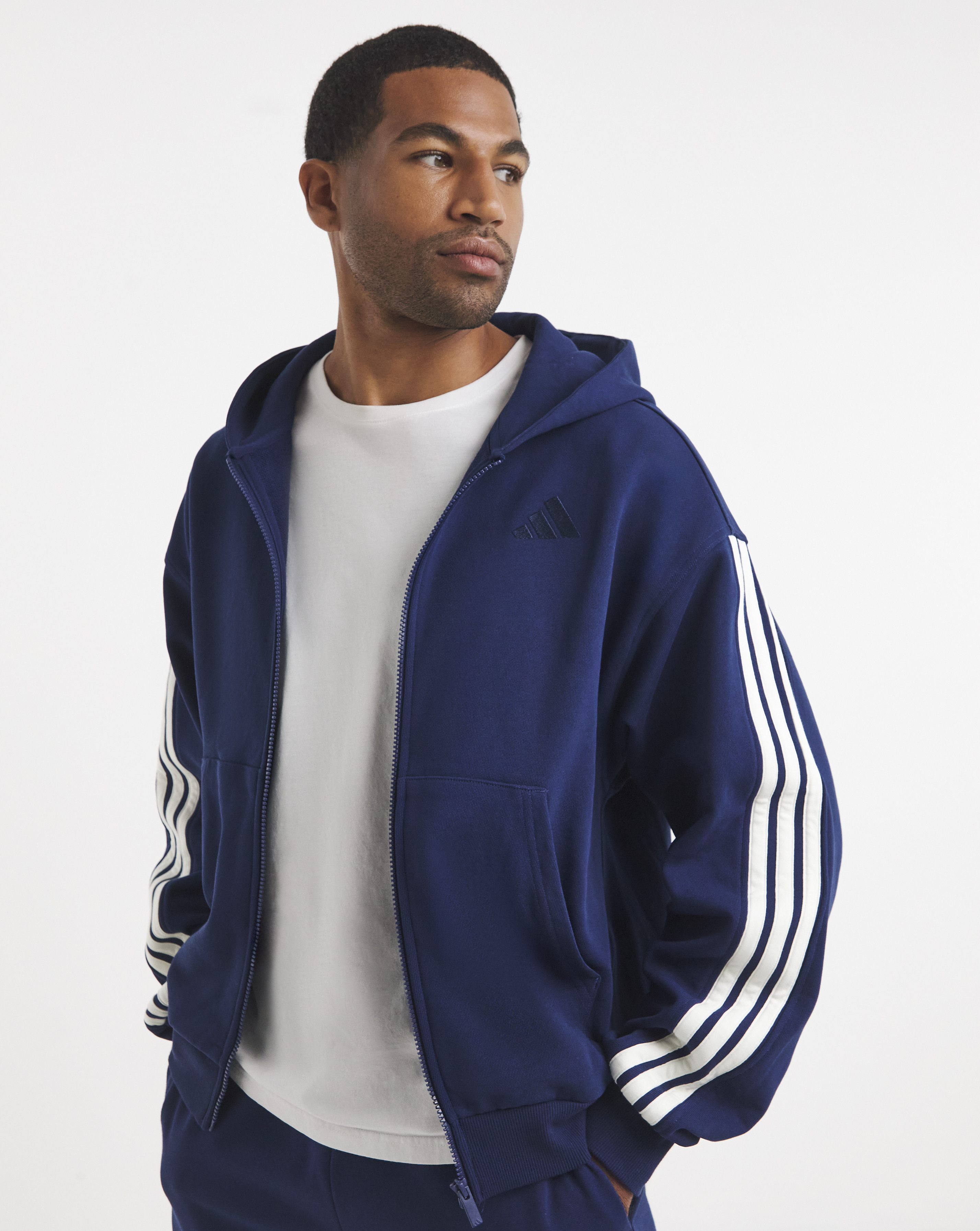 New In - adidas 3 Stripes Full Zip Hoodie
