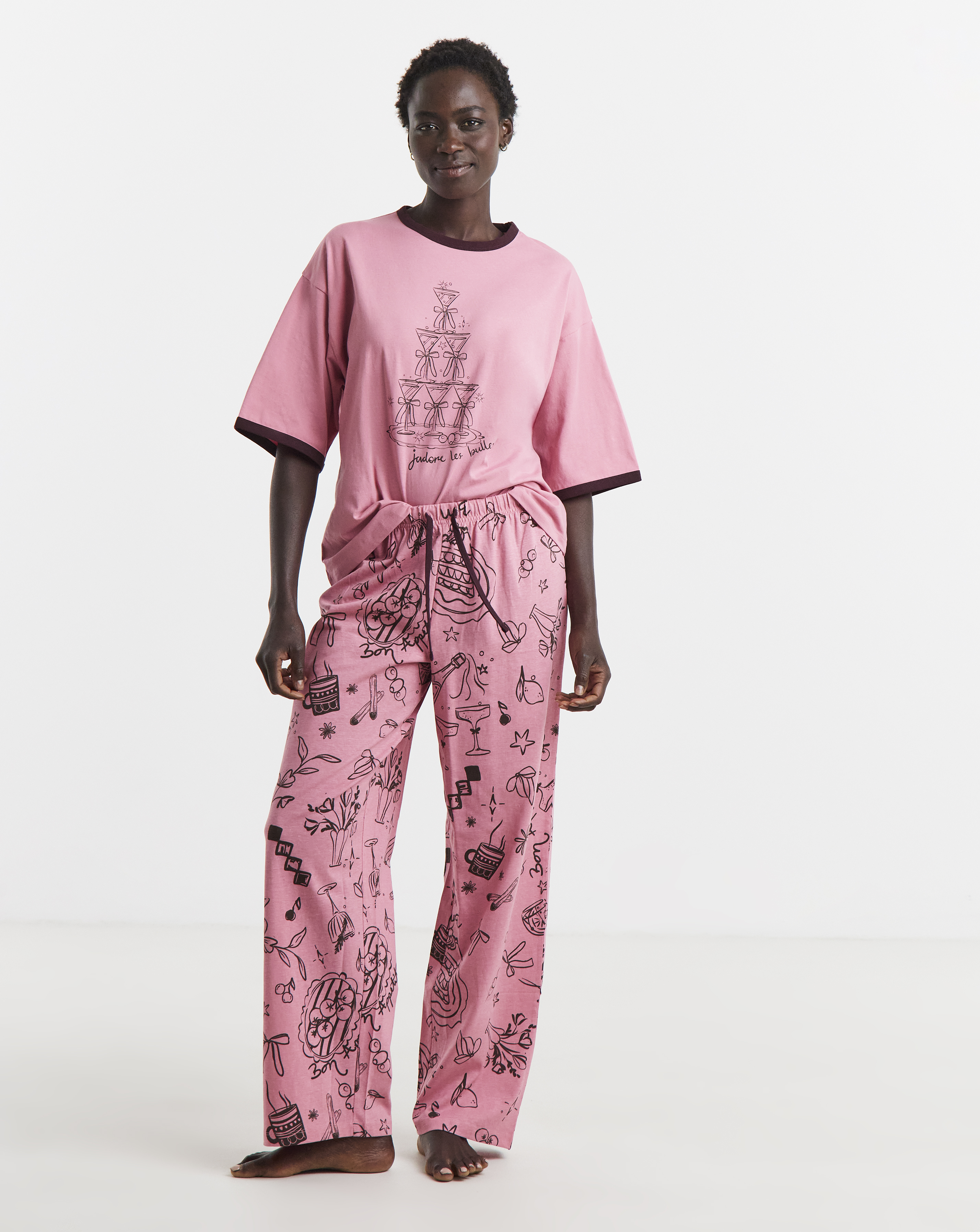 Pretty Secrets Cocktail Glass Pyjama Set