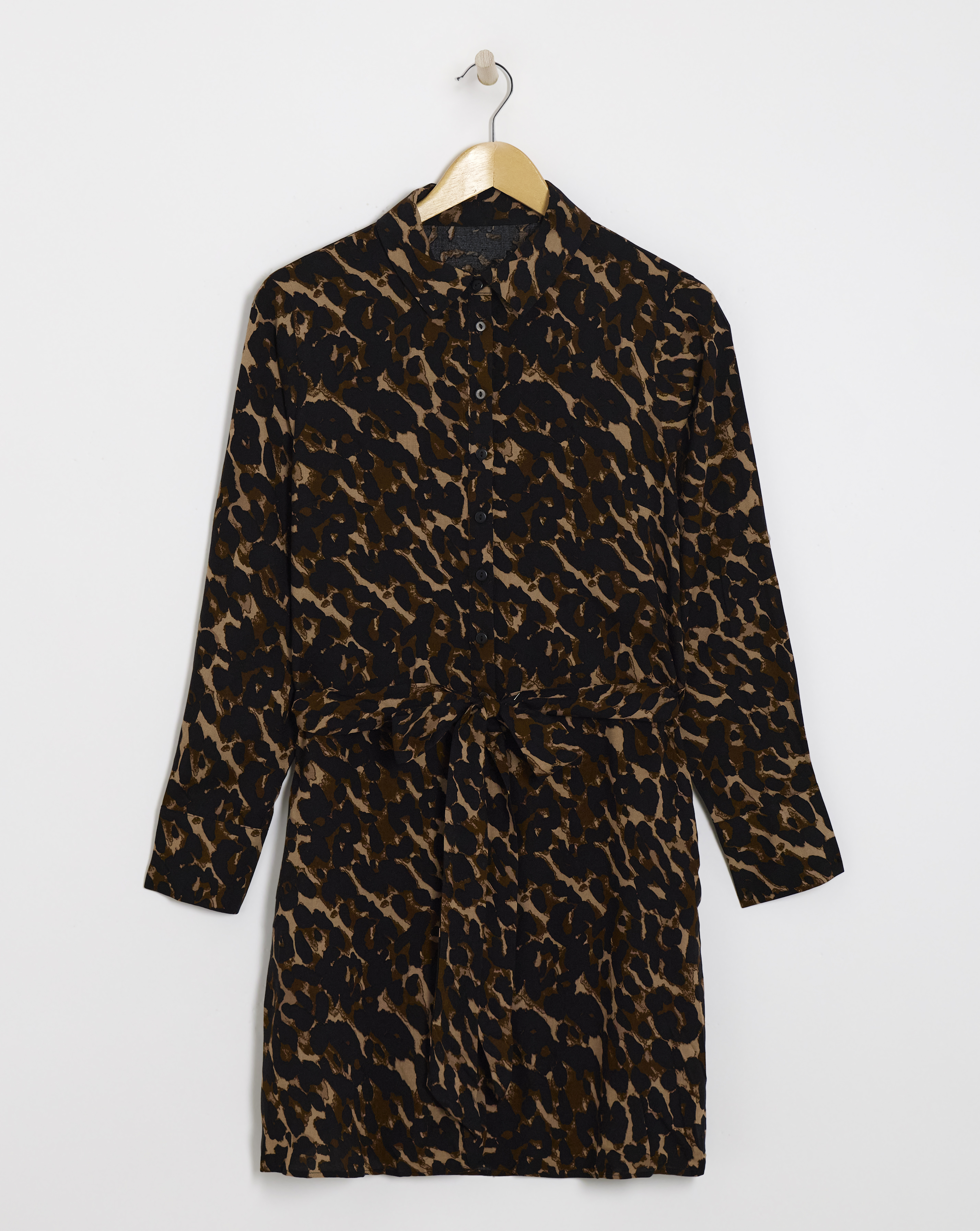Leopard Print Shirt Dress