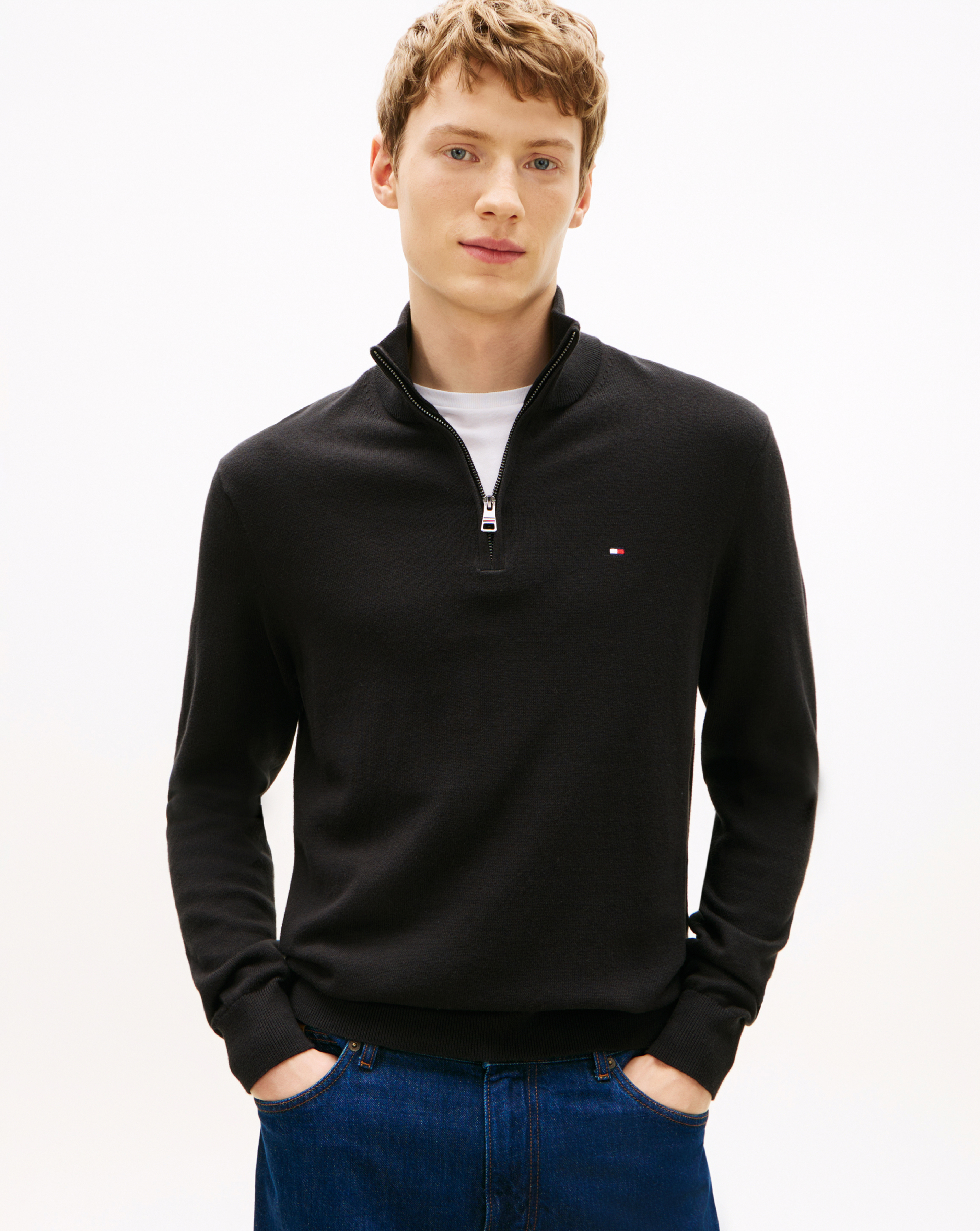 Tommy Hilfiger 1/4 Zip Jumper - Black