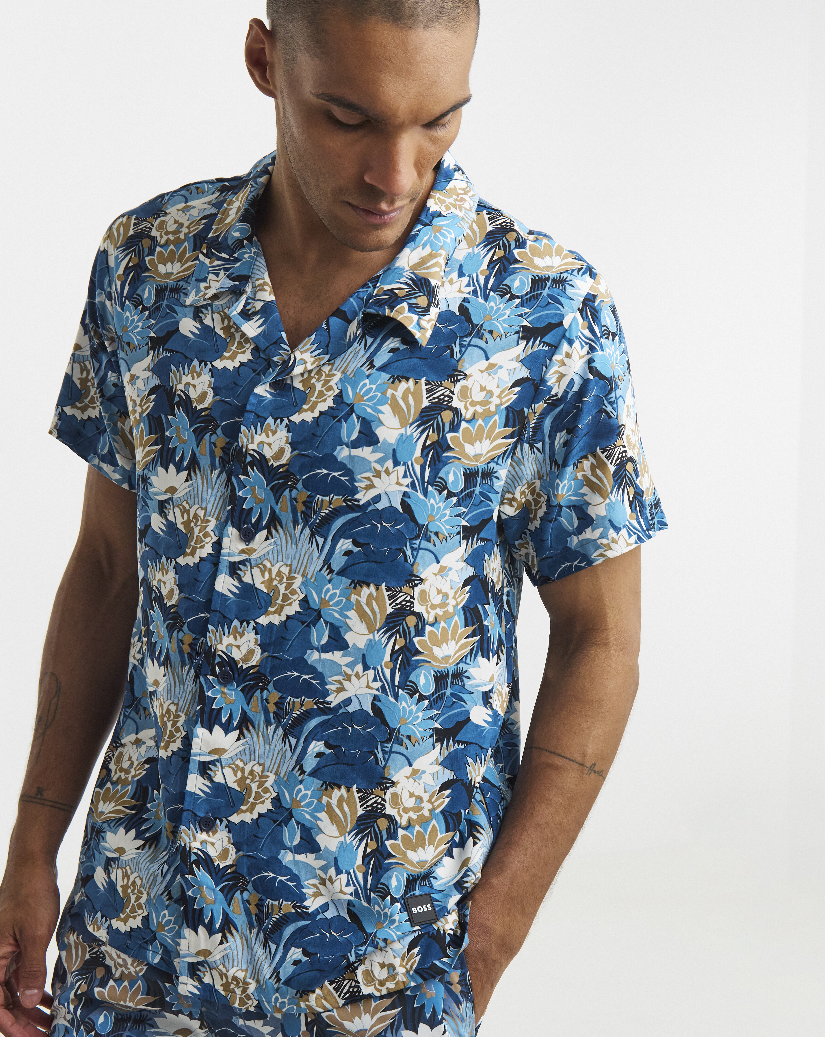 BOSS Printed Beach Shirt