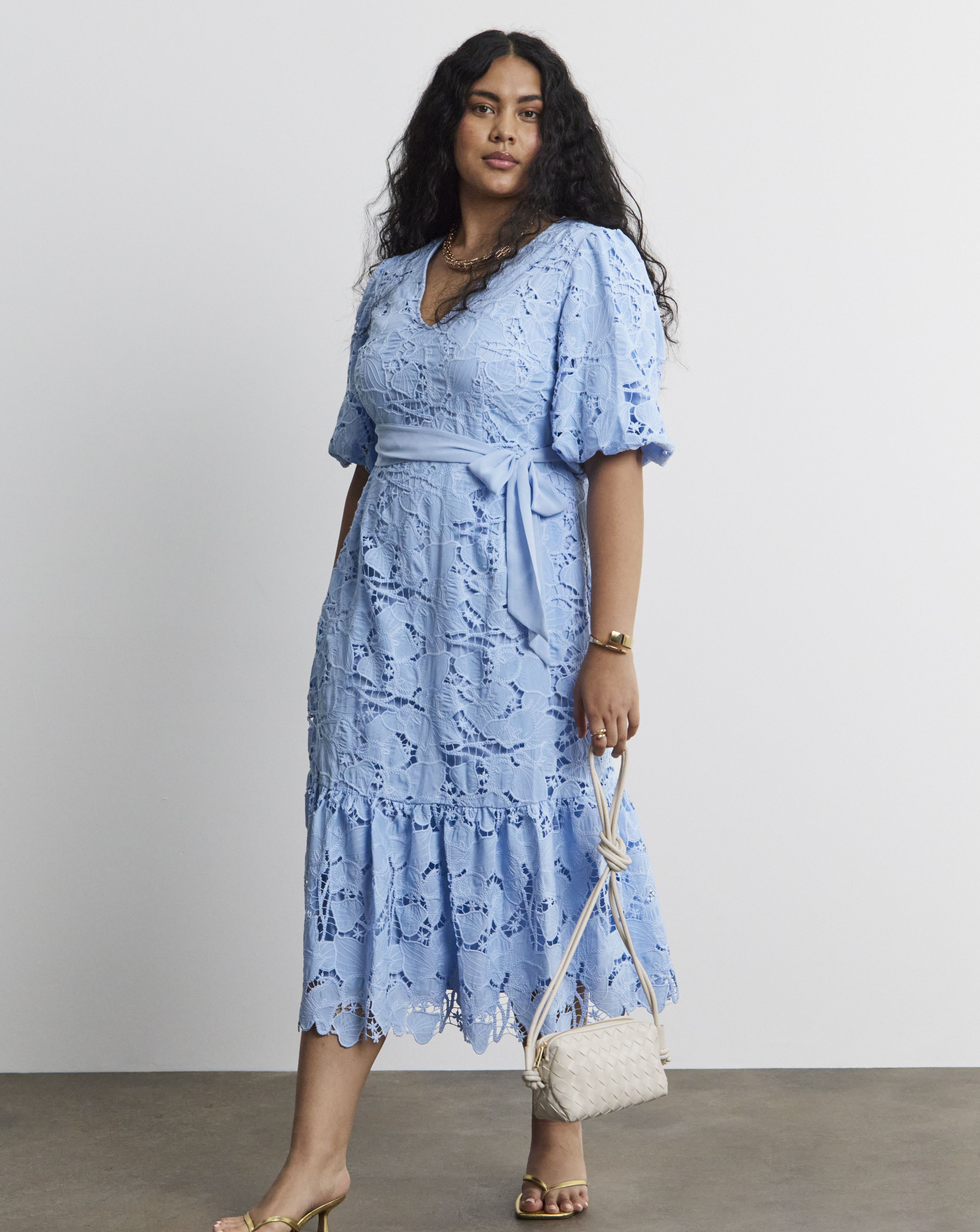Joanna Hope Blouson Sleeve Lace Dress