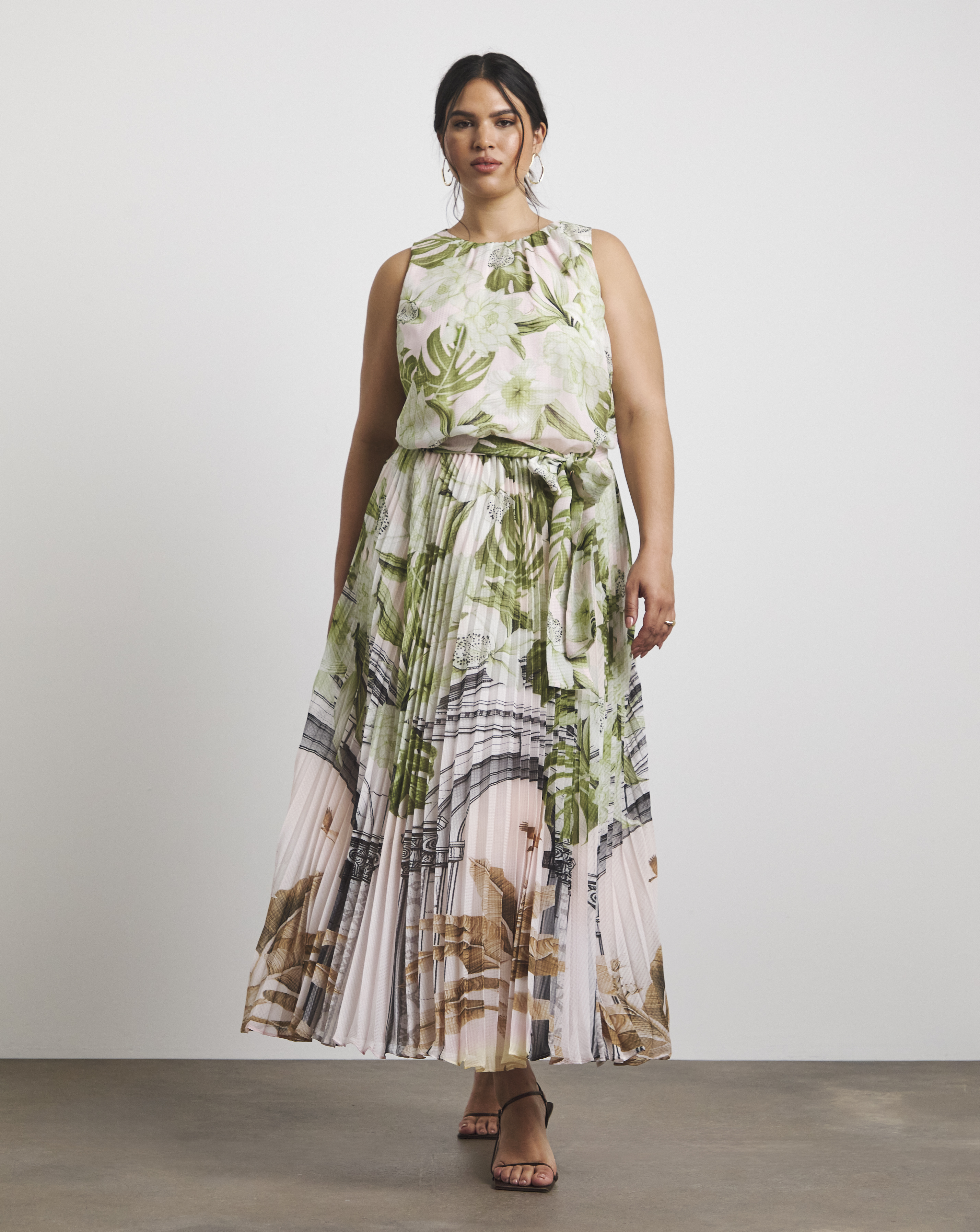 Joanna Hope Printed Pleated Dress