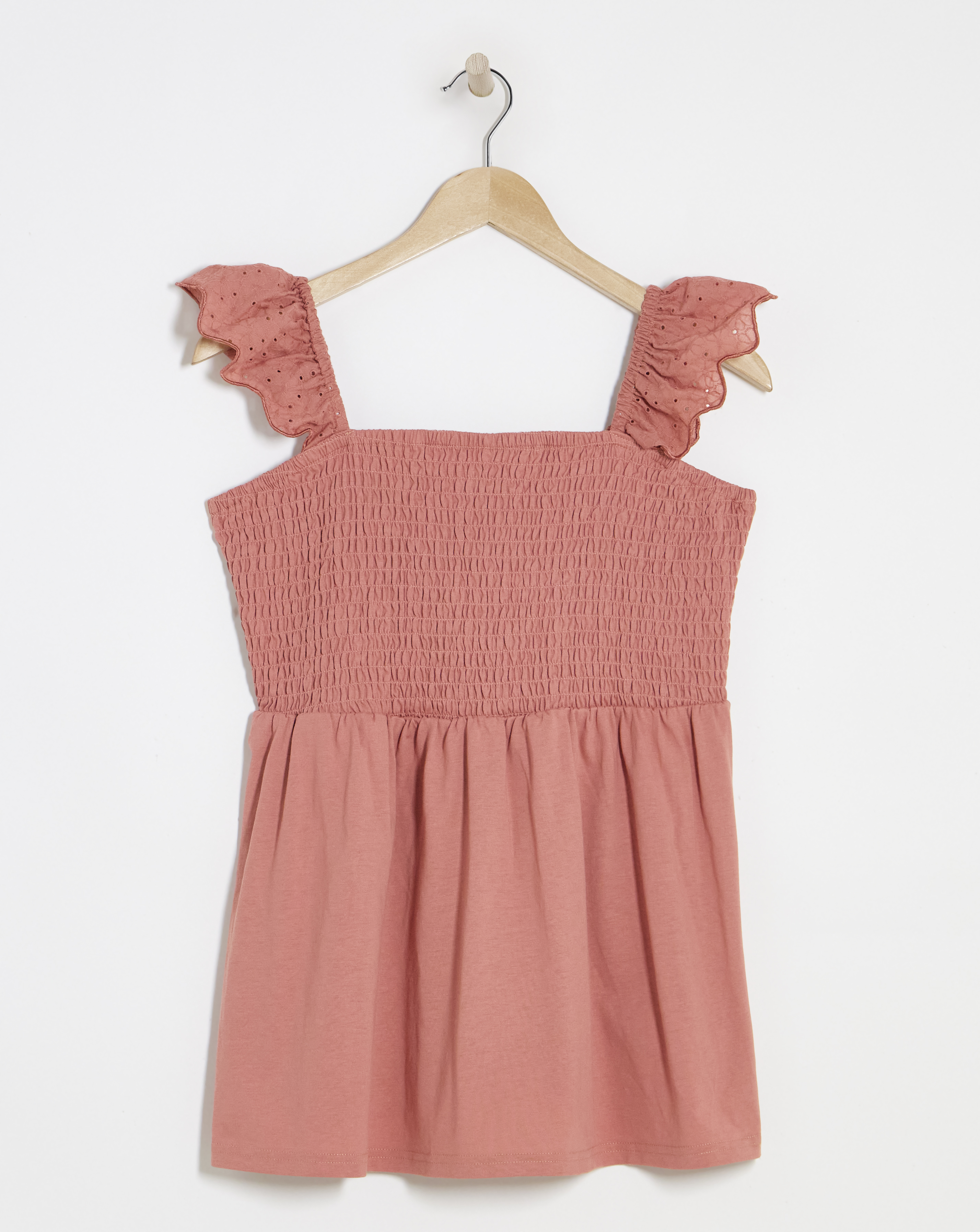 Simply Be Washed Red Broderie Ruched Bust Vest