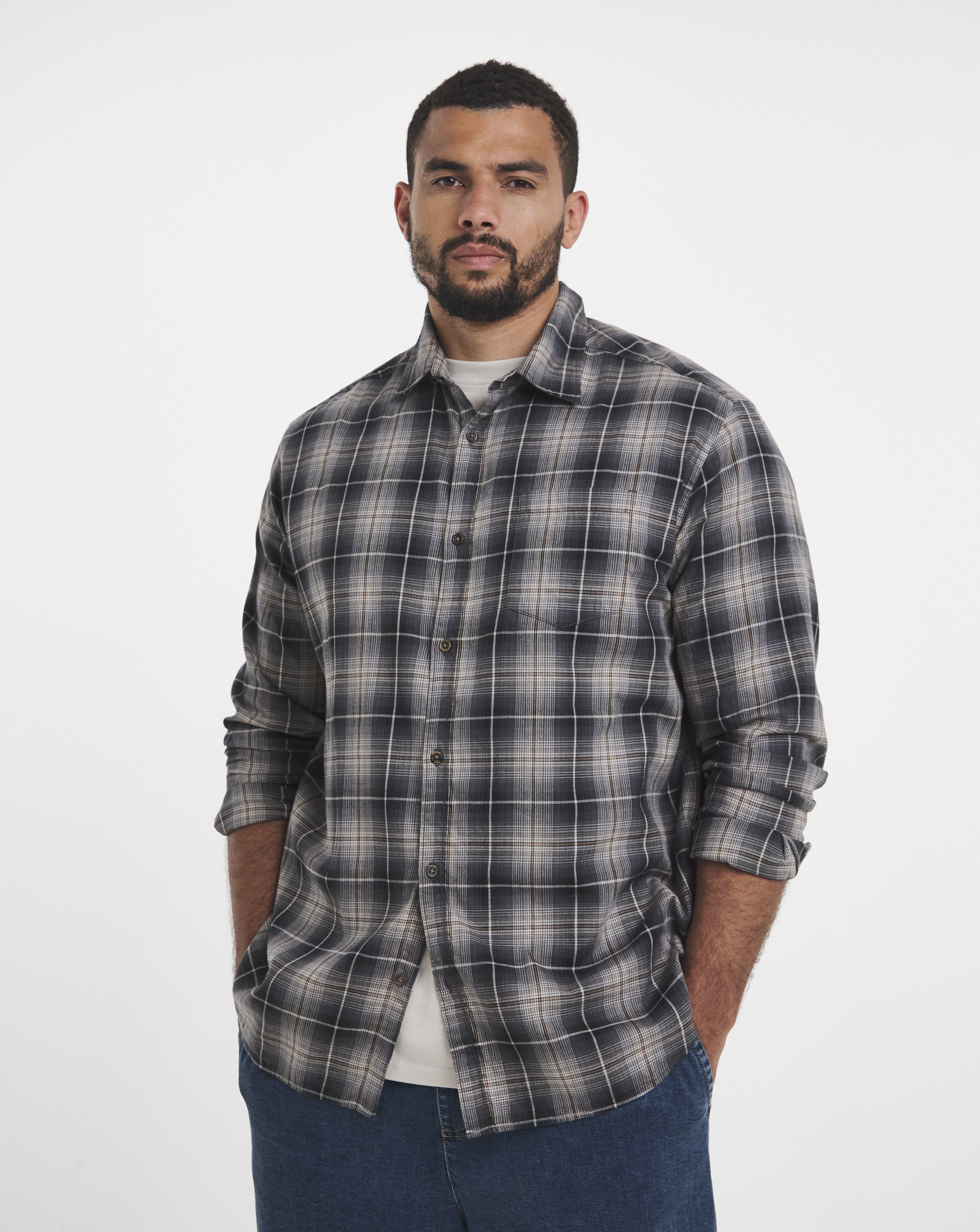 Jack & Jones Men's Black James Flannel Shirt Size 4XL(59) - Image 3