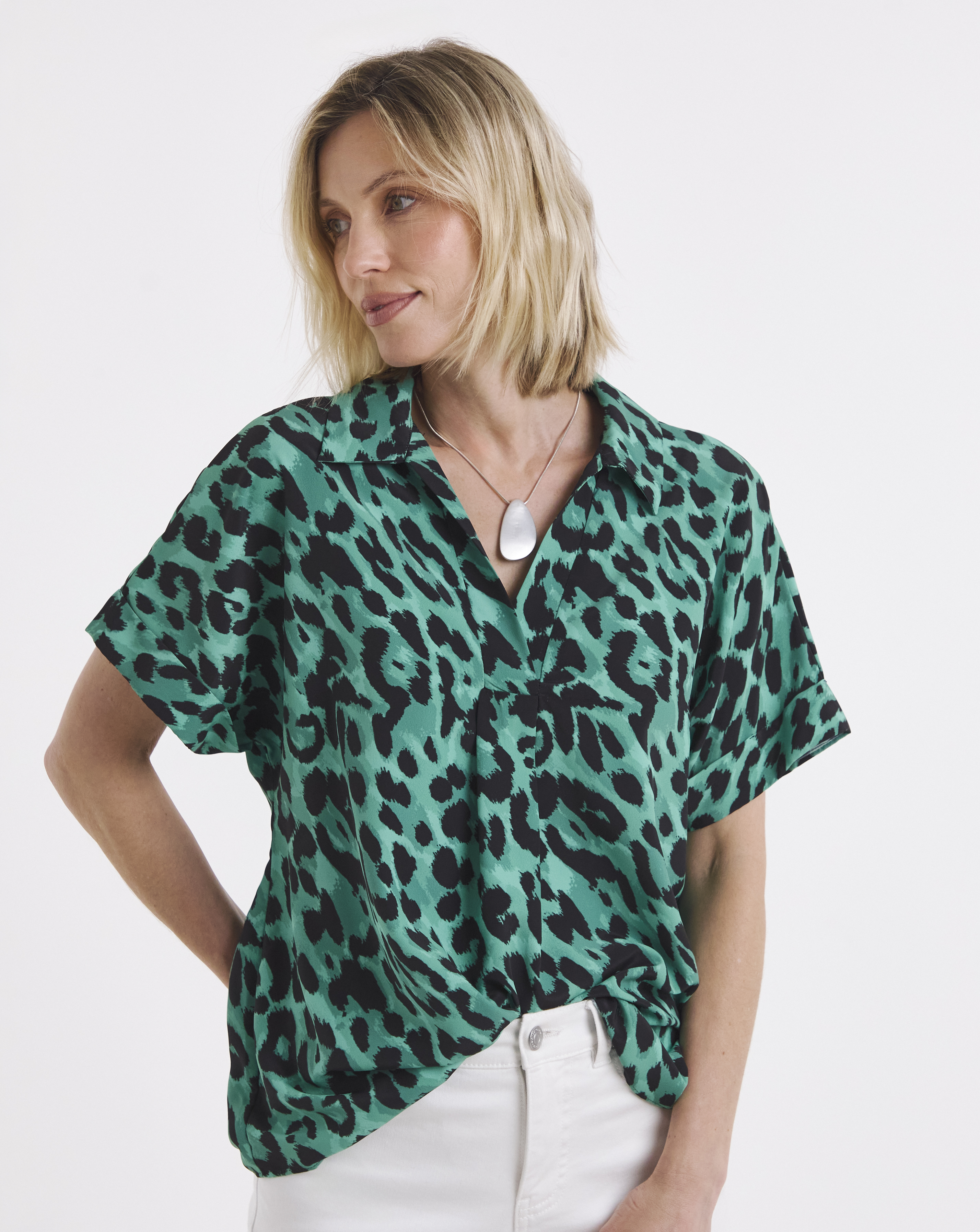 New In - Collar Detail Popover Blouse