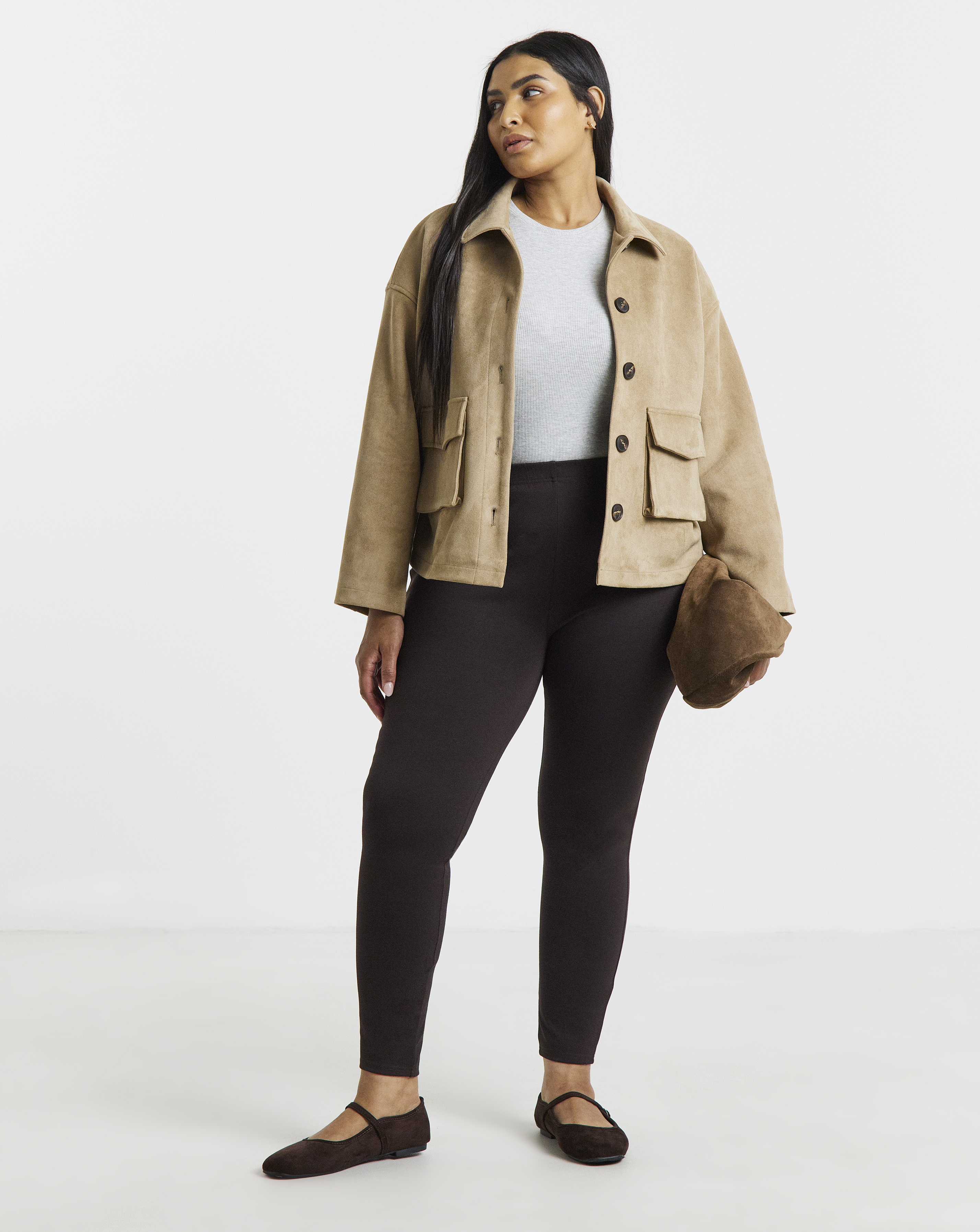 Simply Be Chocolate Ponte Leggings