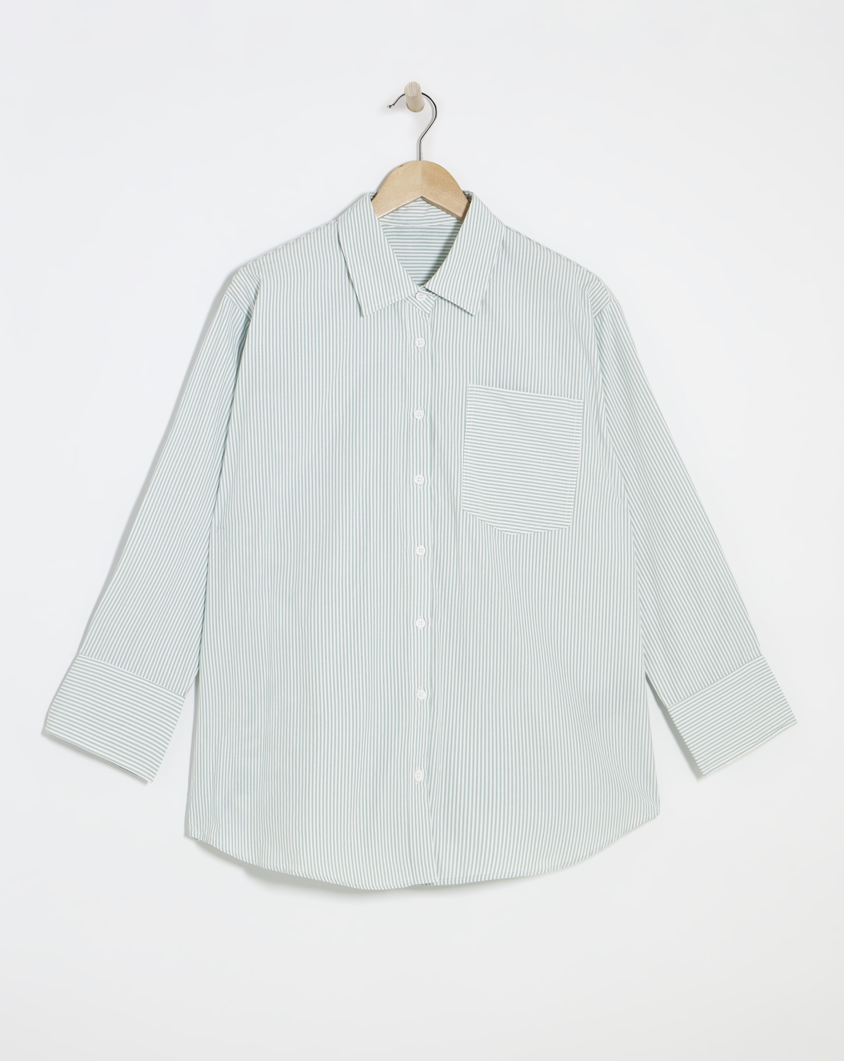 Relaxed Stripe Print Cotton Shirt