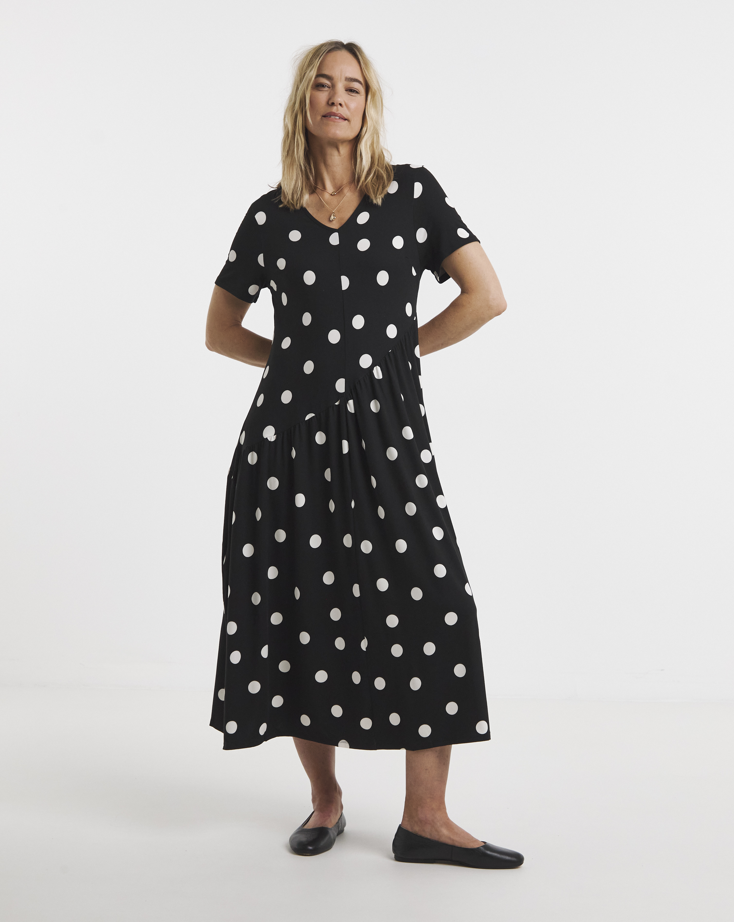 Asymmetric Seam Maxi Dress