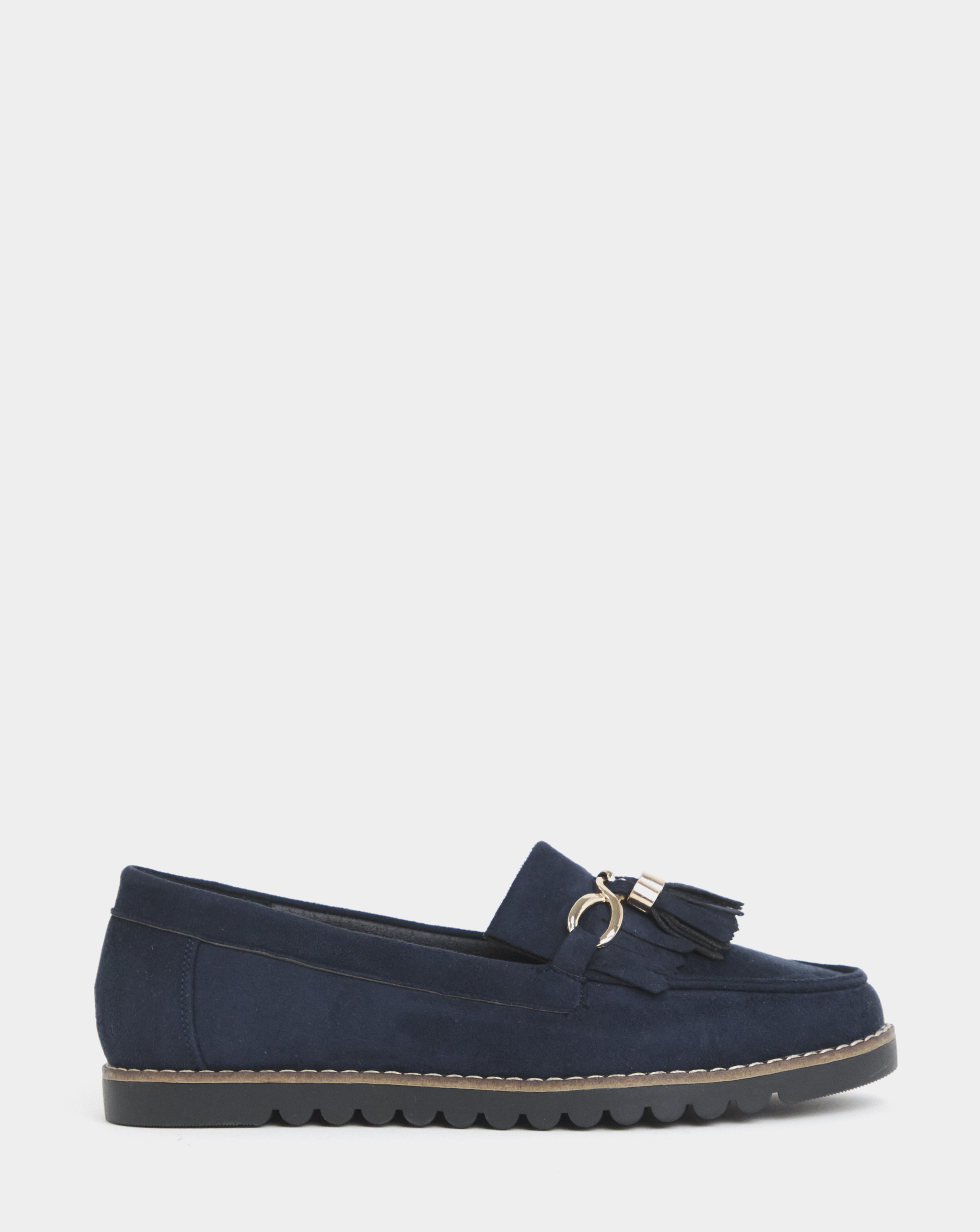 New In - Tassle Chain Trim Flat Loafers Wide